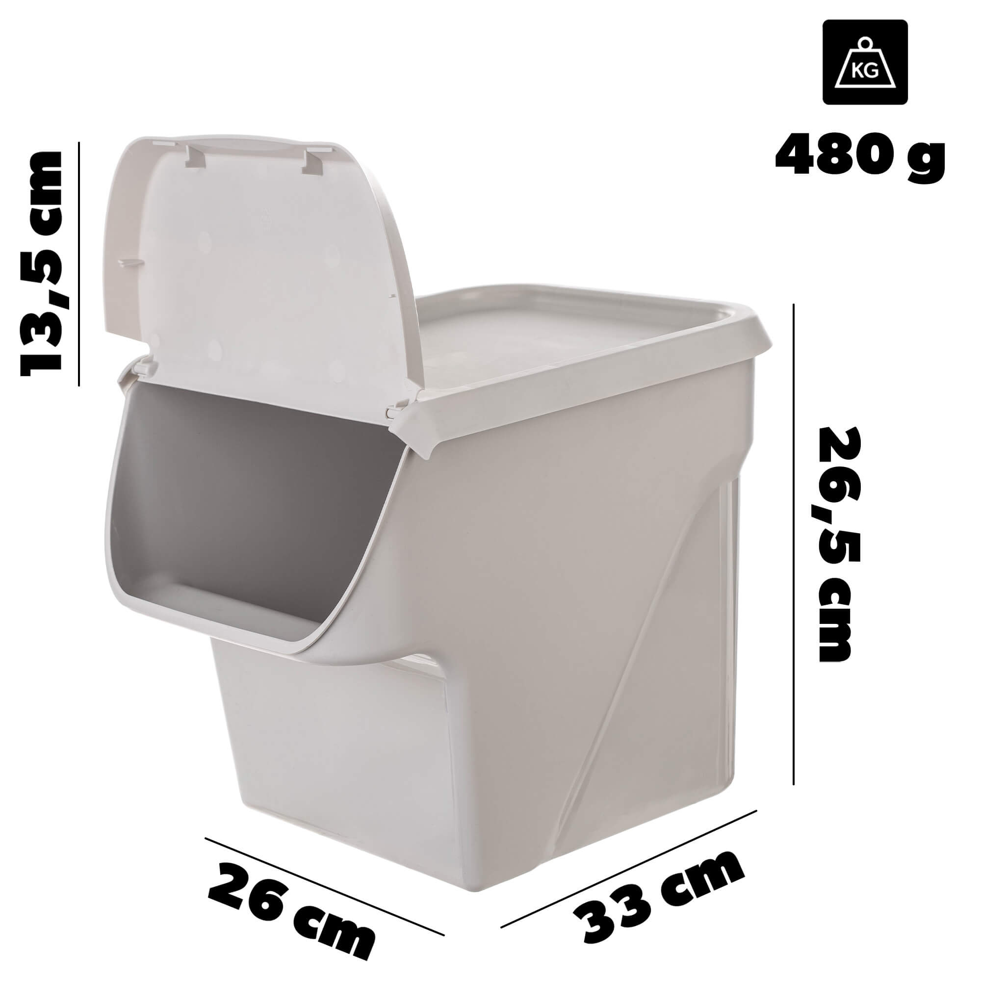 Pojemnik kuchenny z klapą Salice 13L biały