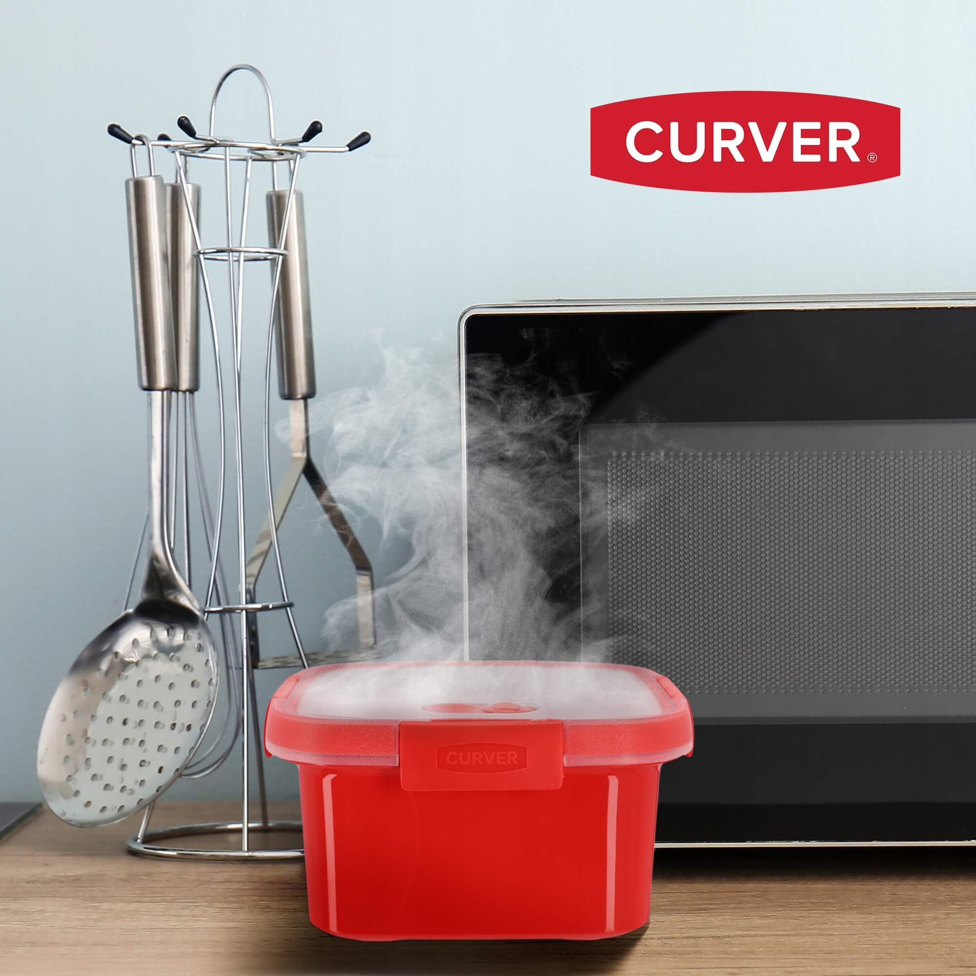 Pojemnik na żywność 1.1L Curver Steamer, czerwony