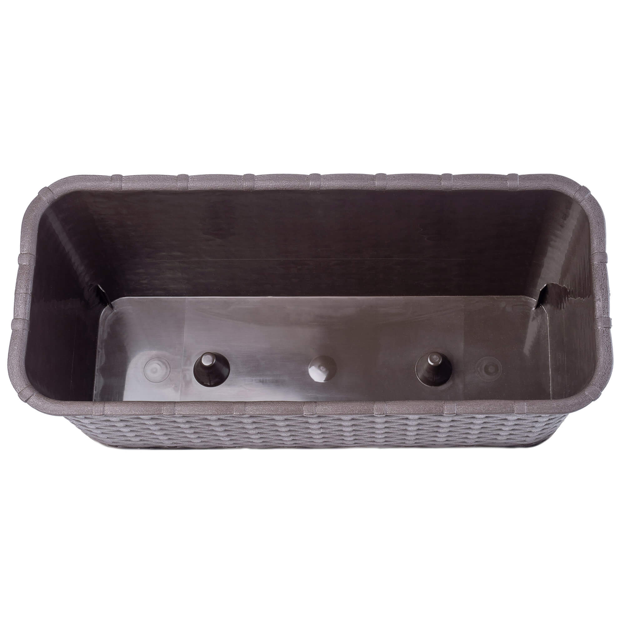 Doniczka balkonowa 40 cm, brązowa