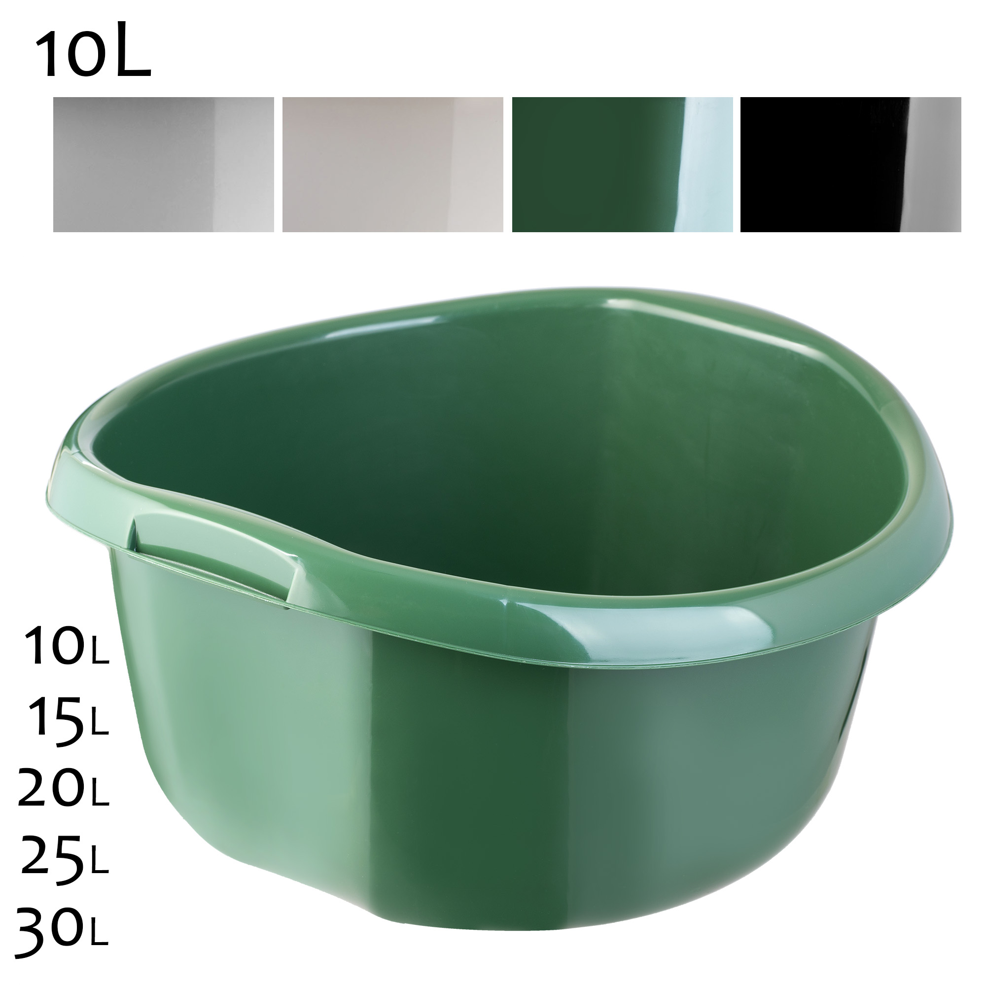 Miednica plastikowa z uchwytami 25L, zielona