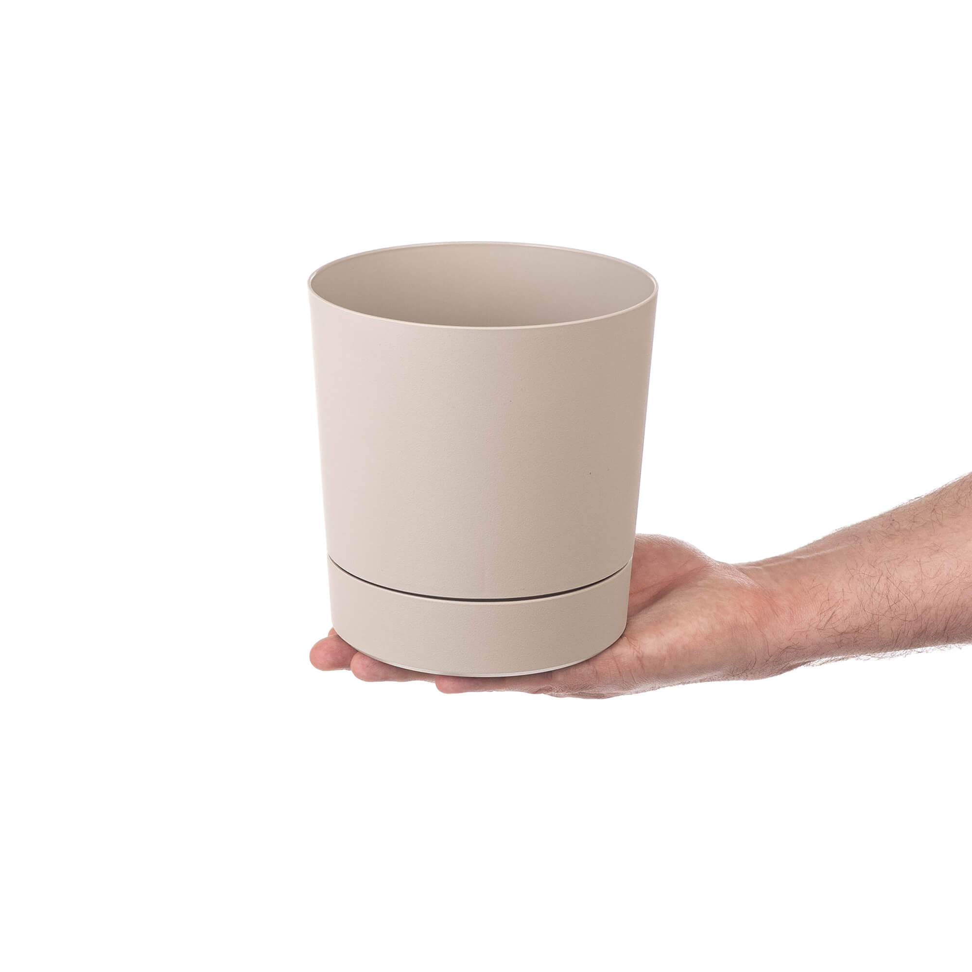 Donica z podstawką Verri 14.5 cm beżowa 2 szt.