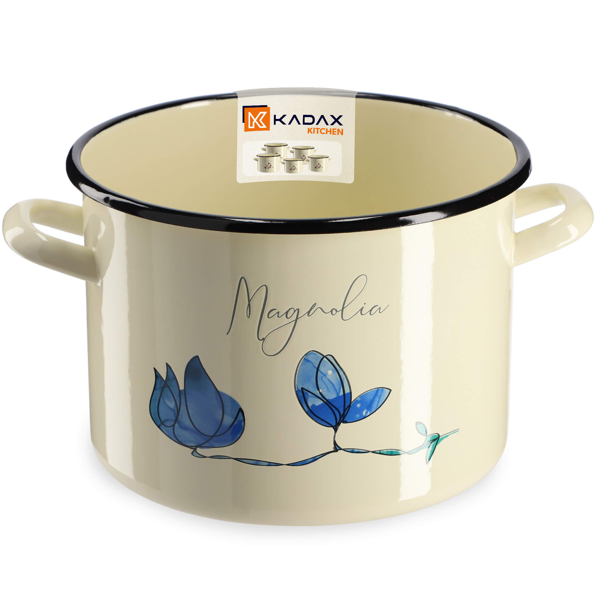 Garnek Emaliowany Luca 6L, magnolia