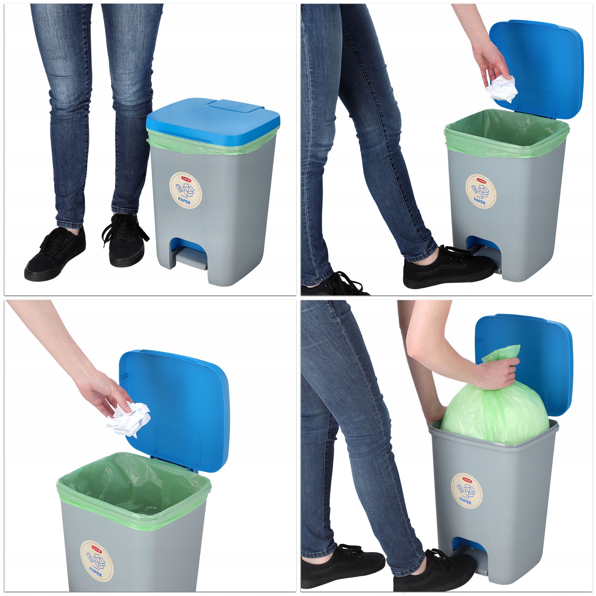 Kosz na śmieci Curver Essentials 20L, niebieski