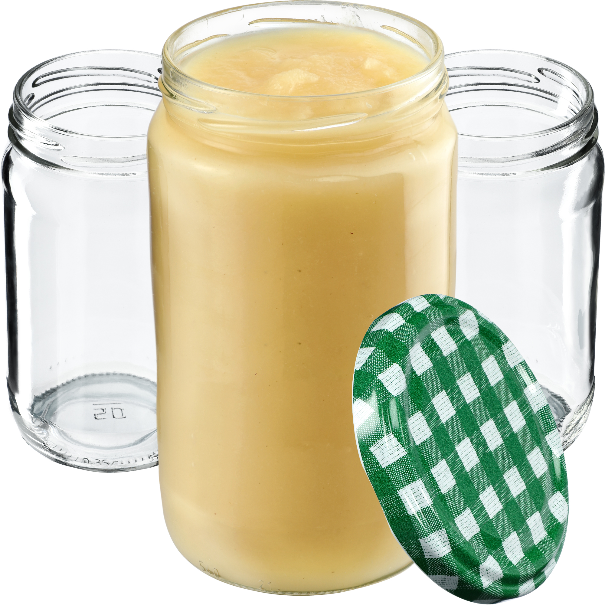 Słoiki na przetwory Gera 350ml fi66mm 20szt + wieczka "Zielona krata"