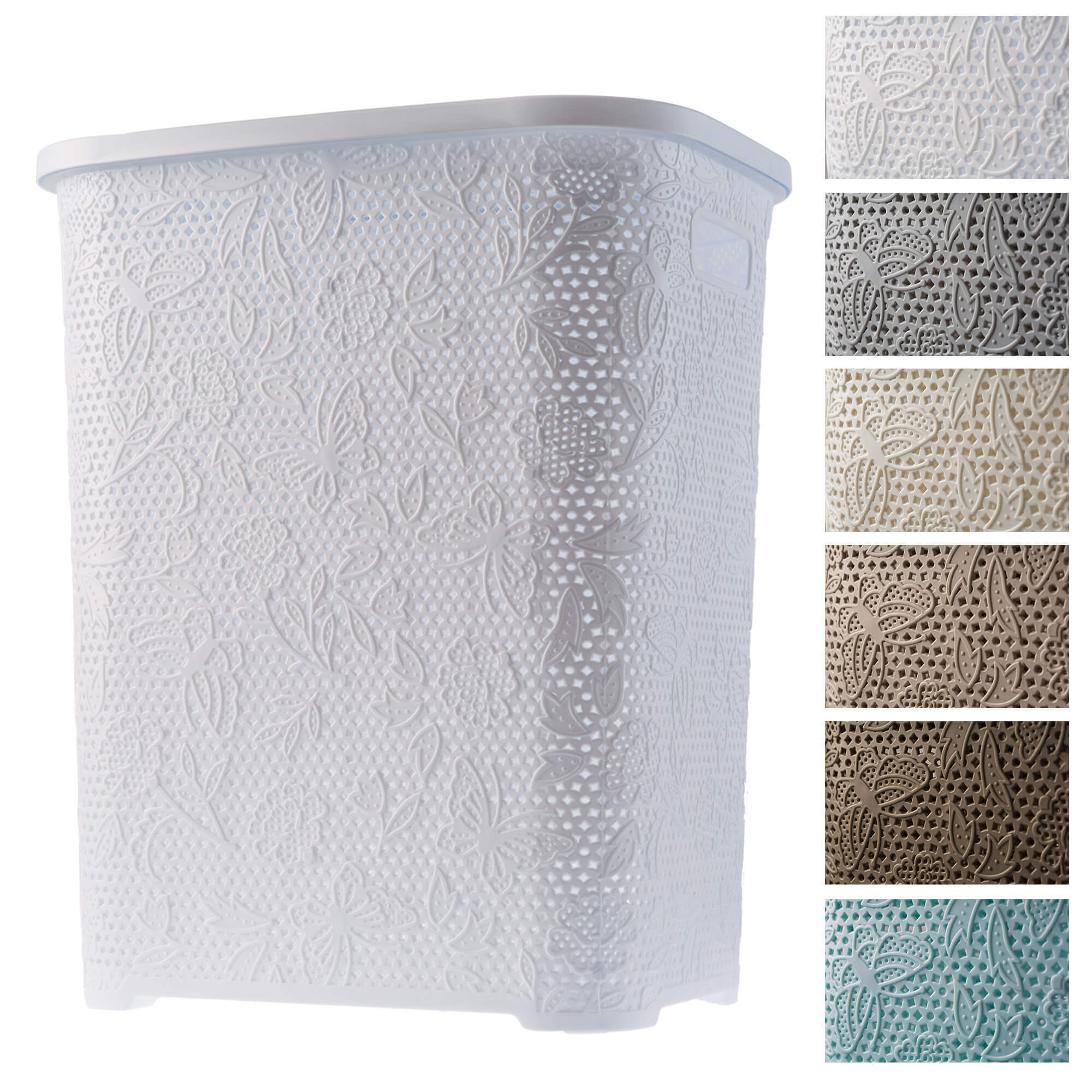 Kosz z pokrywą na bieliznę i ubrania Aglio 55L, biały