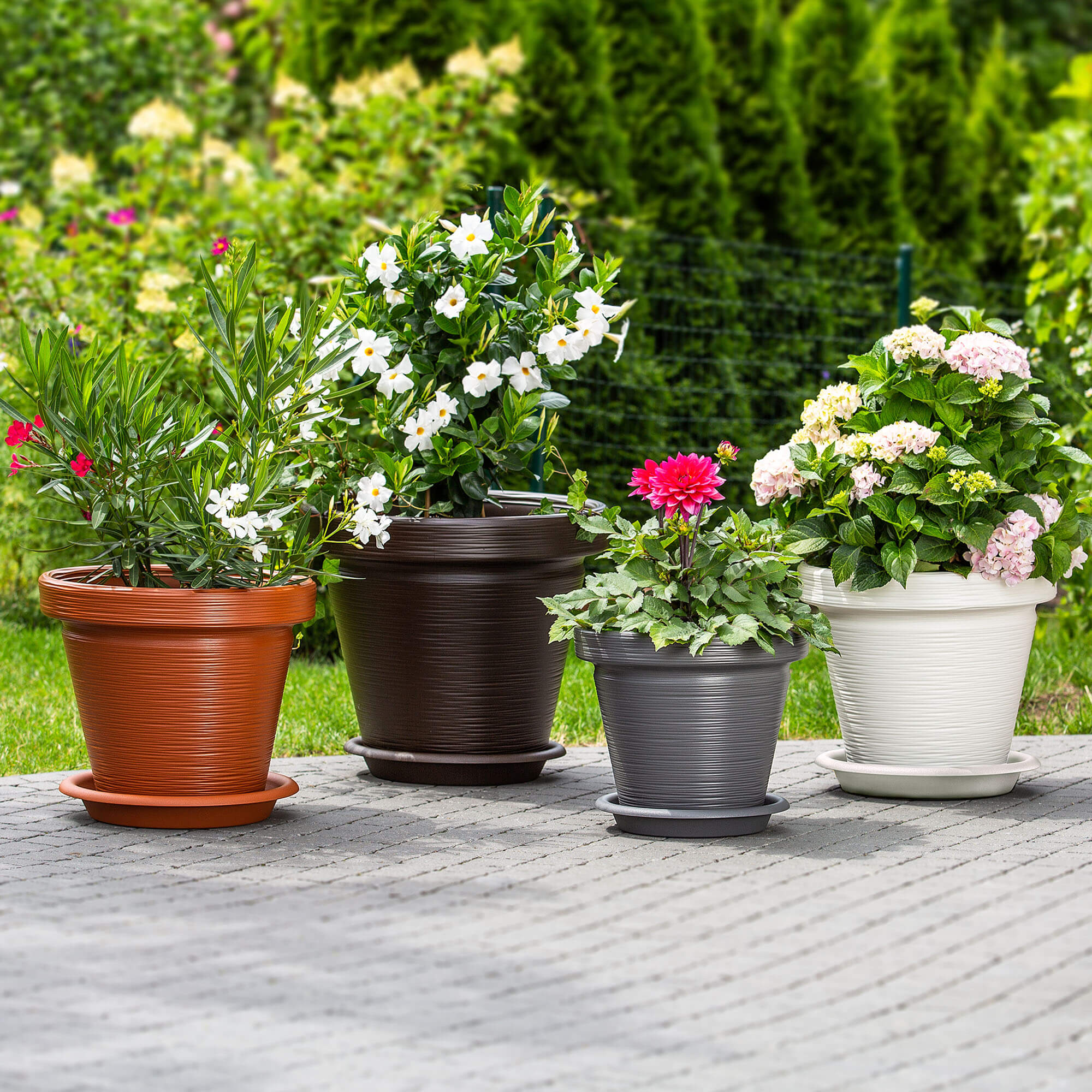 Donica z podstawką Cieza 55 cm, kremowa