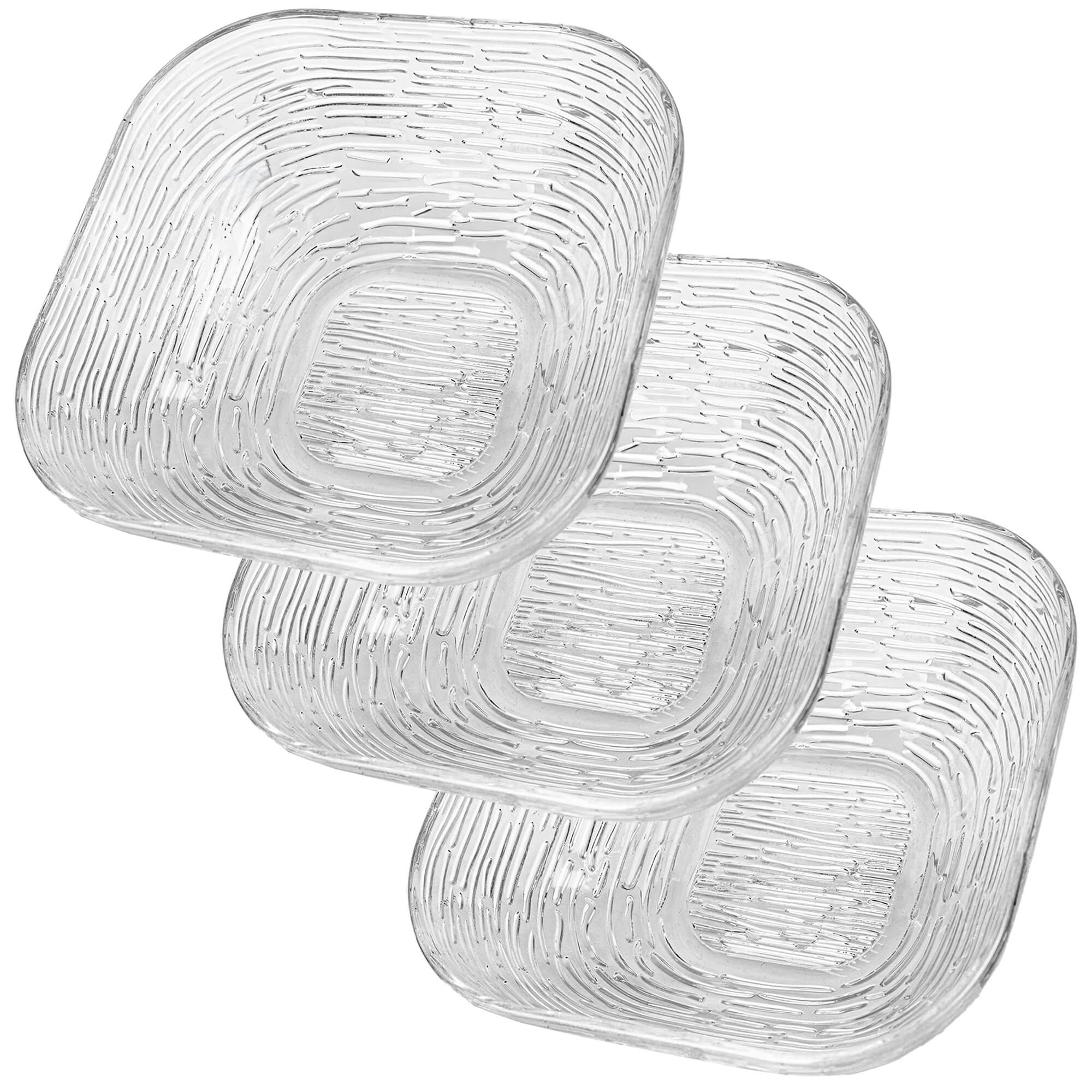 Salaterka szklana Venosa 20 cm wzór kora 3 szt.