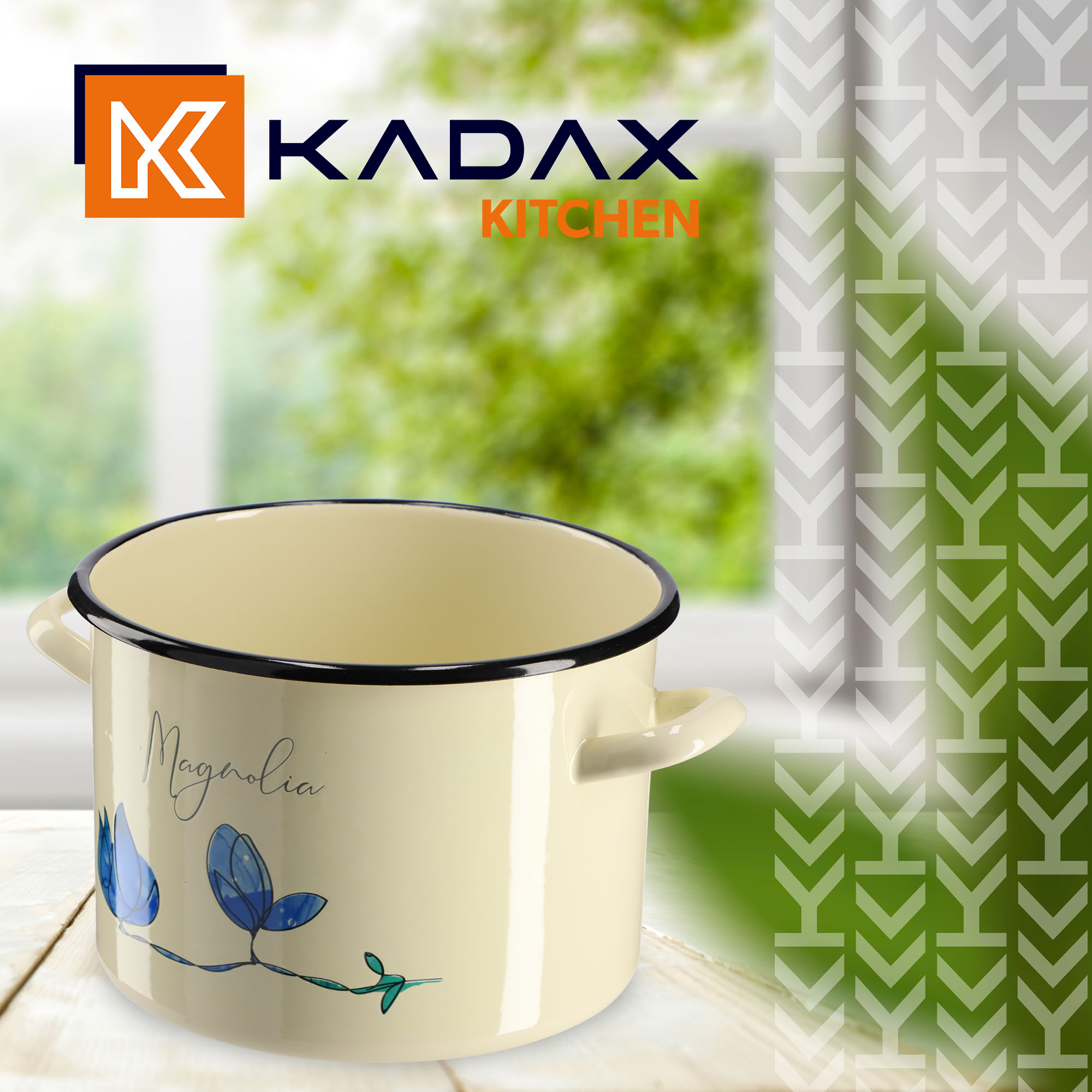 Garnek Emaliowany Luca 7L, magnolia