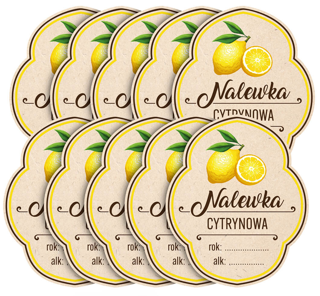 Etykiety na butelki Serre "Nalewka cytrynowa" 10 szt.