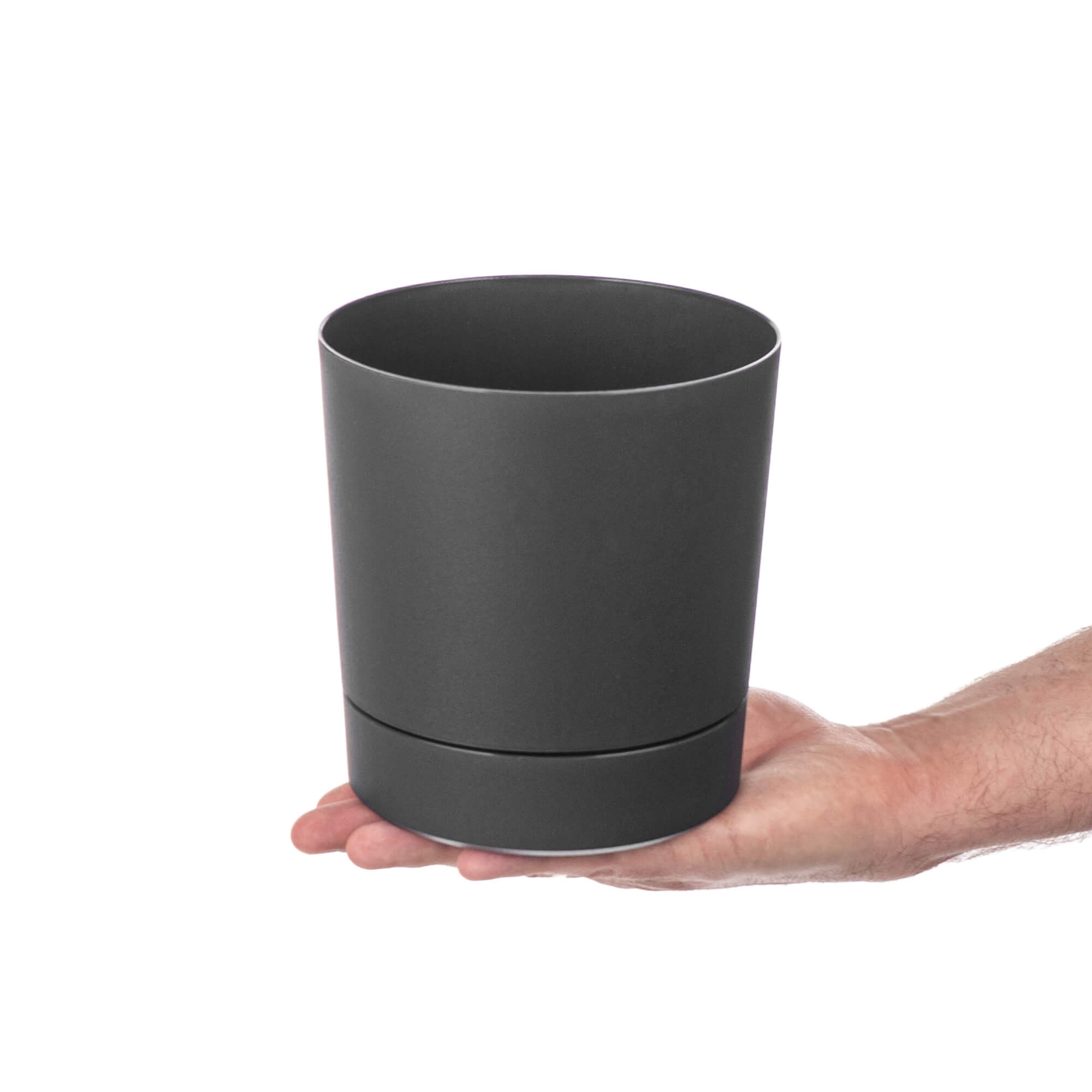 Donica z podstawką Verri 14.5 cm antracytowa 2 szt.