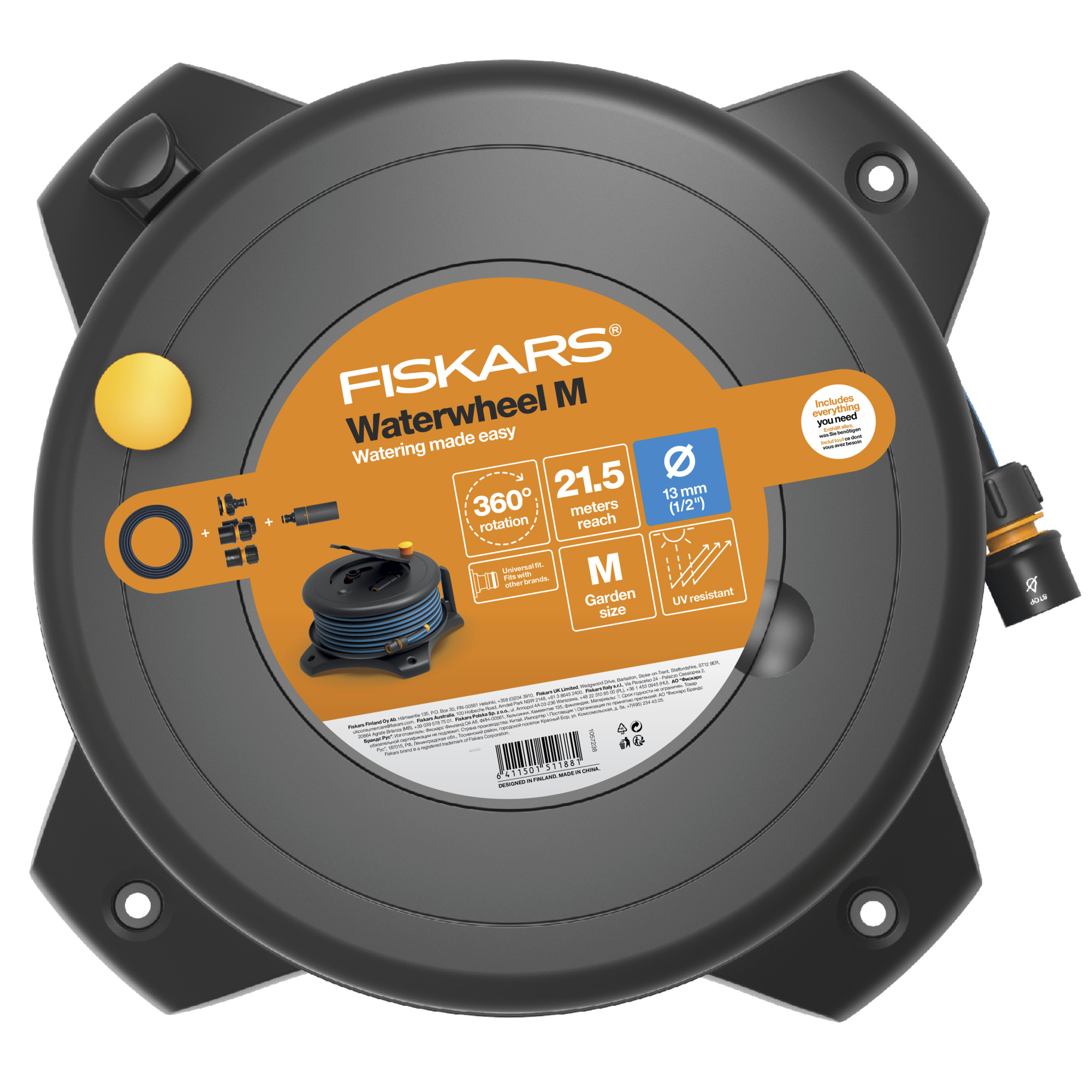 Fiskars 1057238 Solid Bęben z wężem Solid M 13 mm (1/2) 20 m