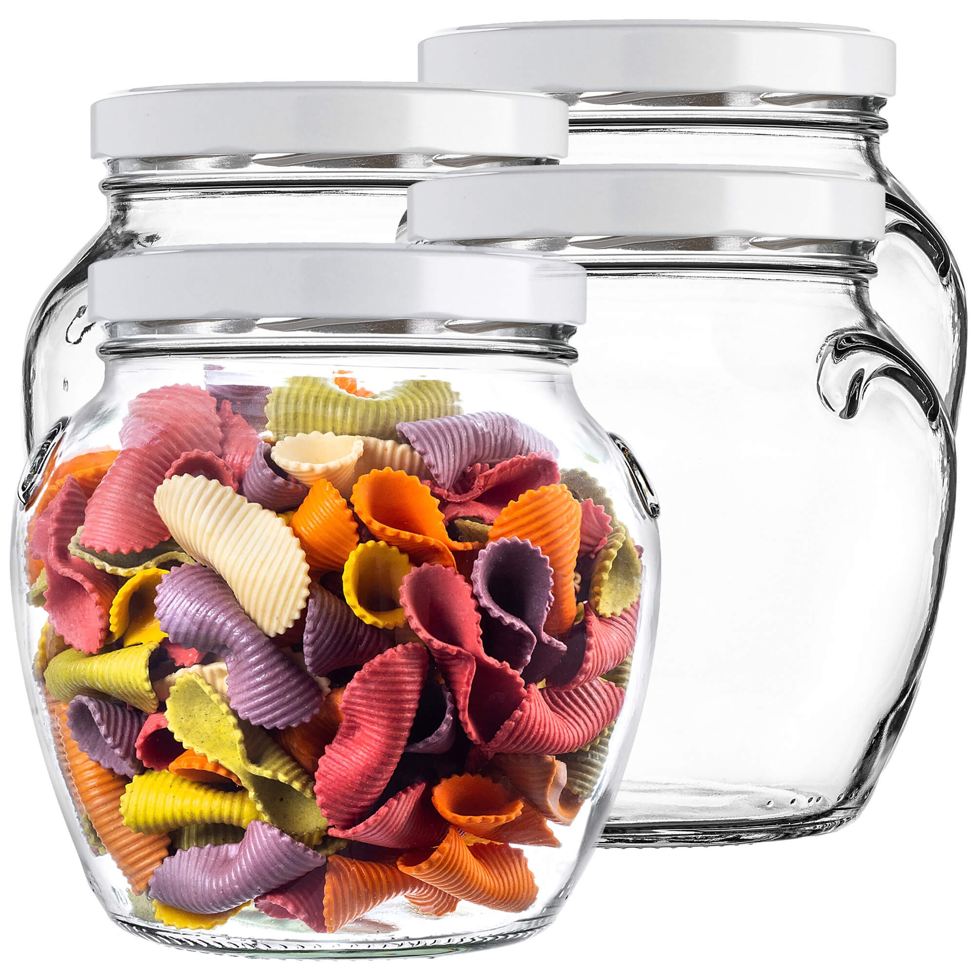 Słoiki na przetwory Sassa 1700ml 4szt 110mm + wieczka białe