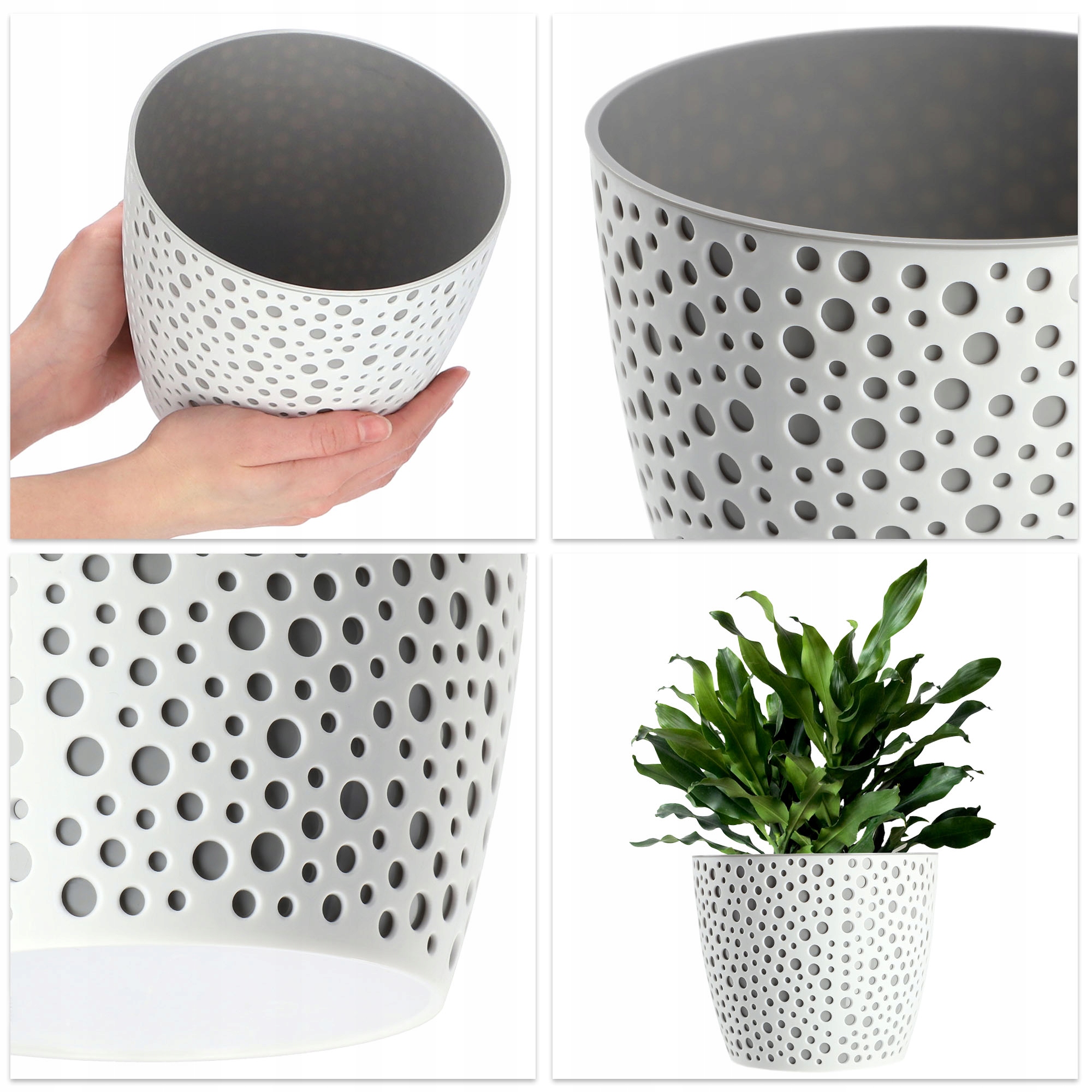 Doniczka na kwiaty Casini 19 cm, szara