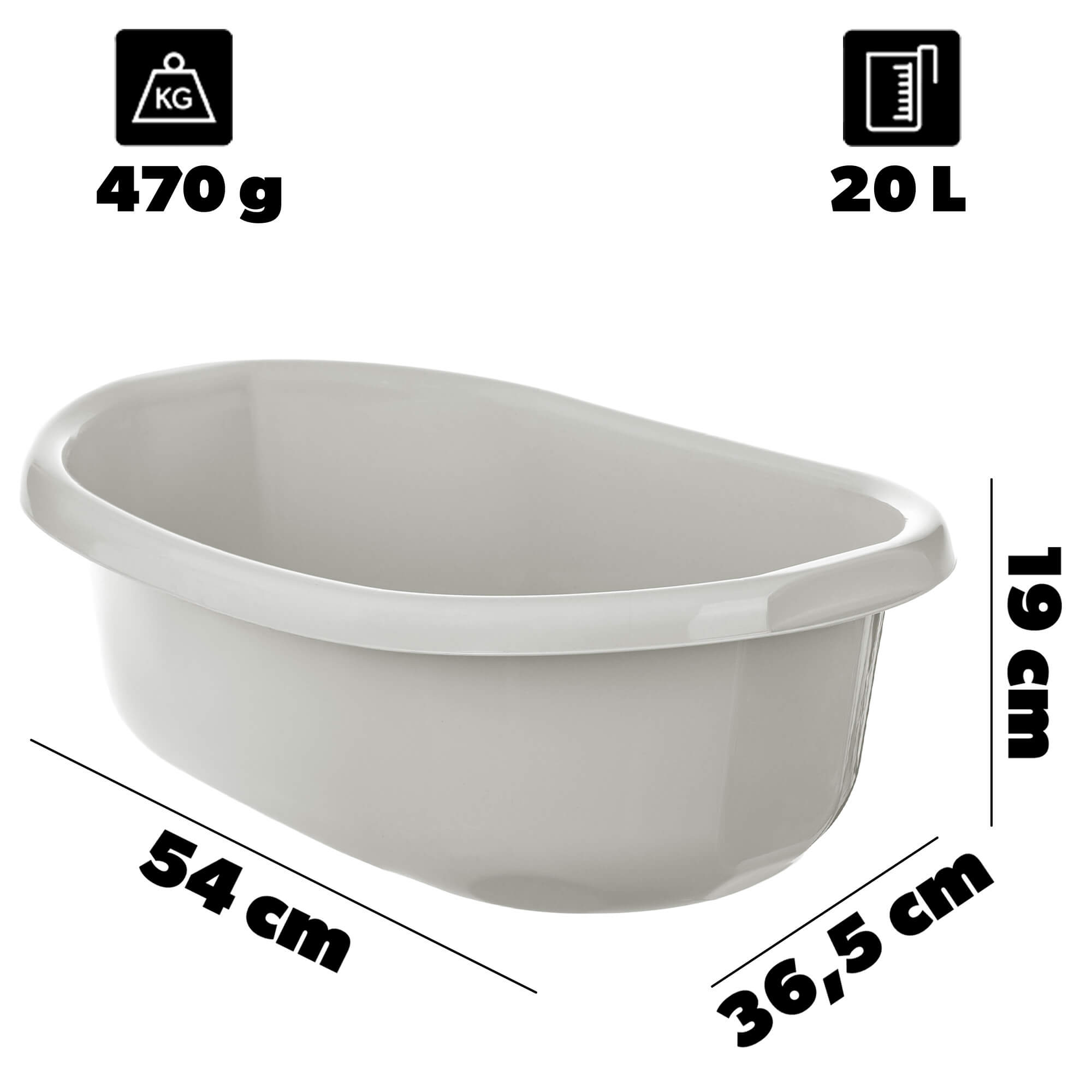 Miska łazienkowa Lavare z uszami 20L biała