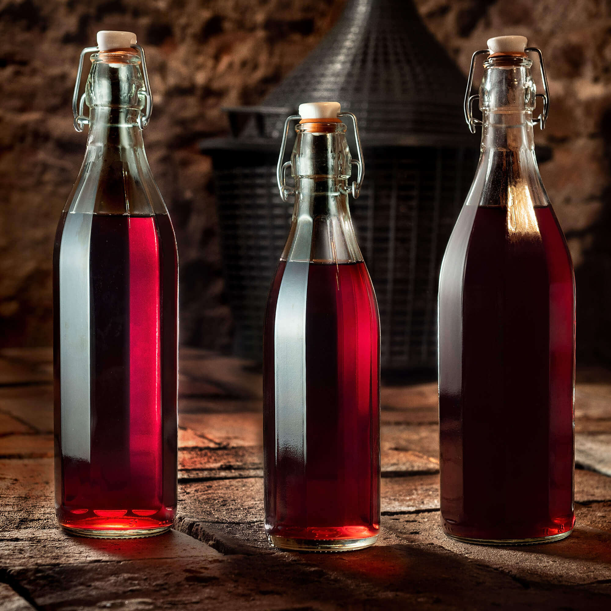 Szklana butelka z korkiem Tore 1000 ml, 3 szt.