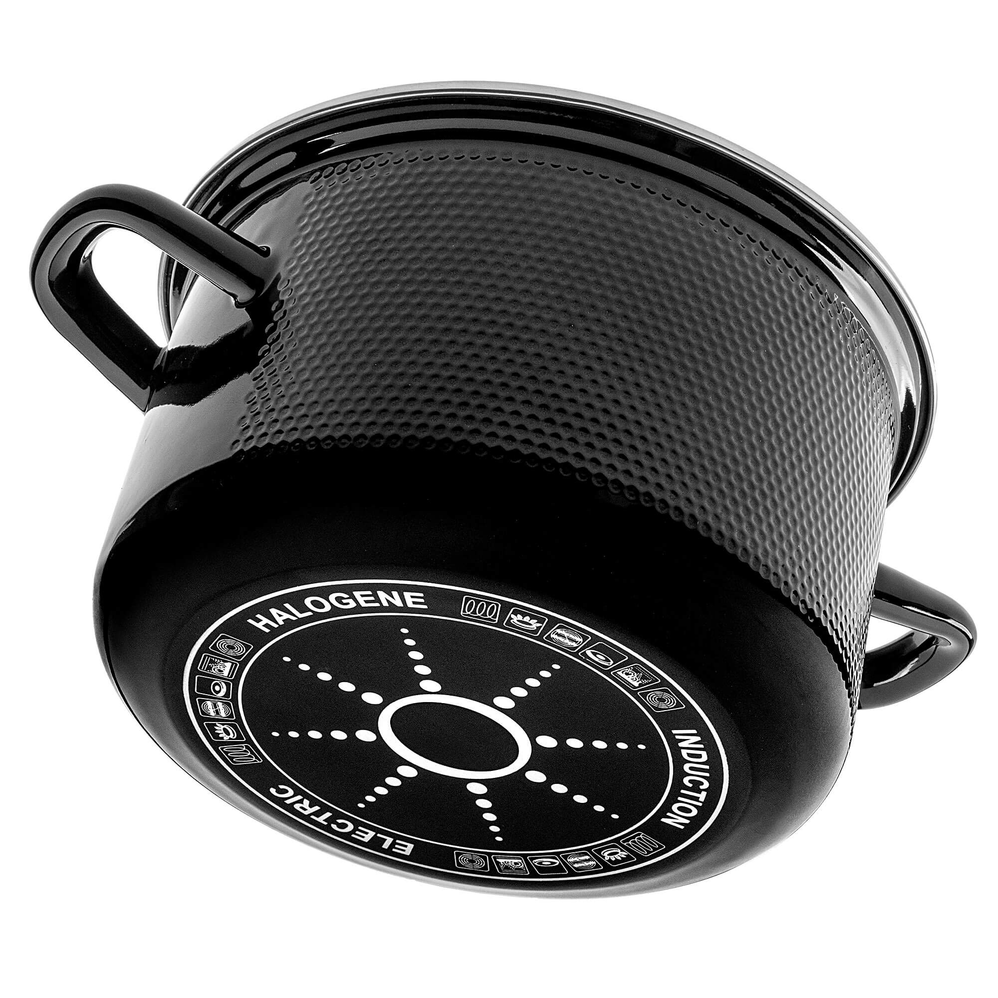 Zestaw garnków emaliowanych Pruno 2L, 3L, 4L, 5L czarne