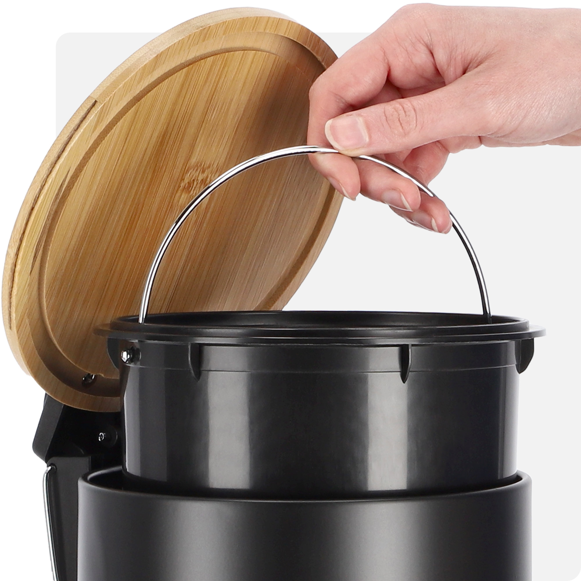Kosz łazienkowy Linter czarny, 3L