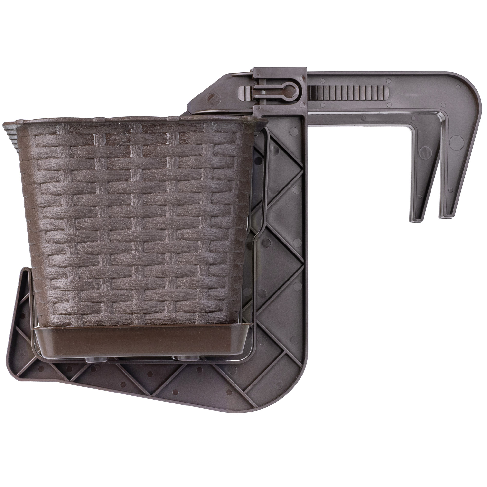 Uchwyt na skrzynkę balkonową brązowa, 2 szt.