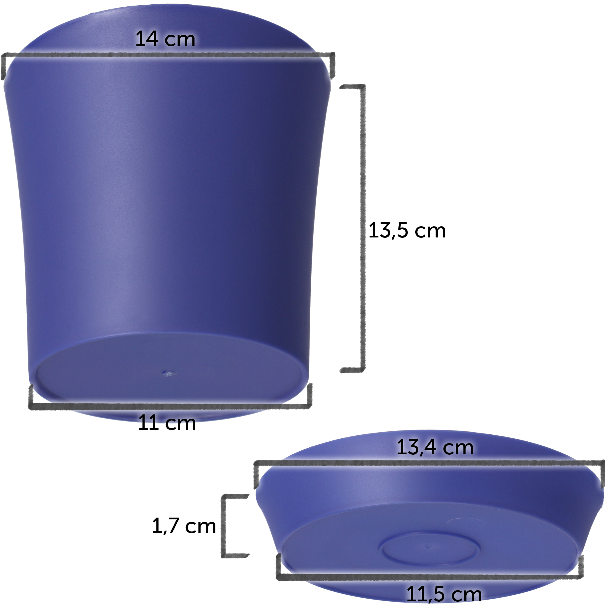 Doniczka na kwiaty Ersa 14 cm, fioletowa