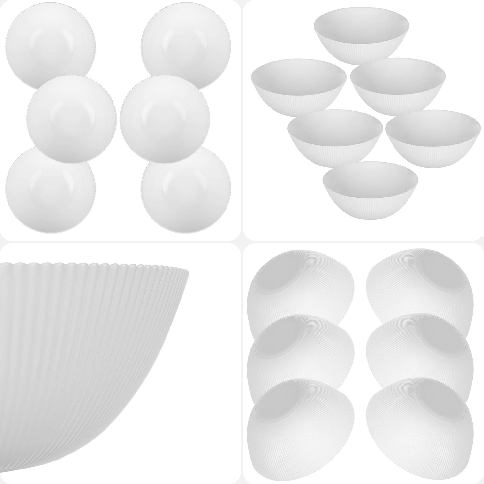 Salaterka szklana Regno 20.3 cm biała 6 szt.