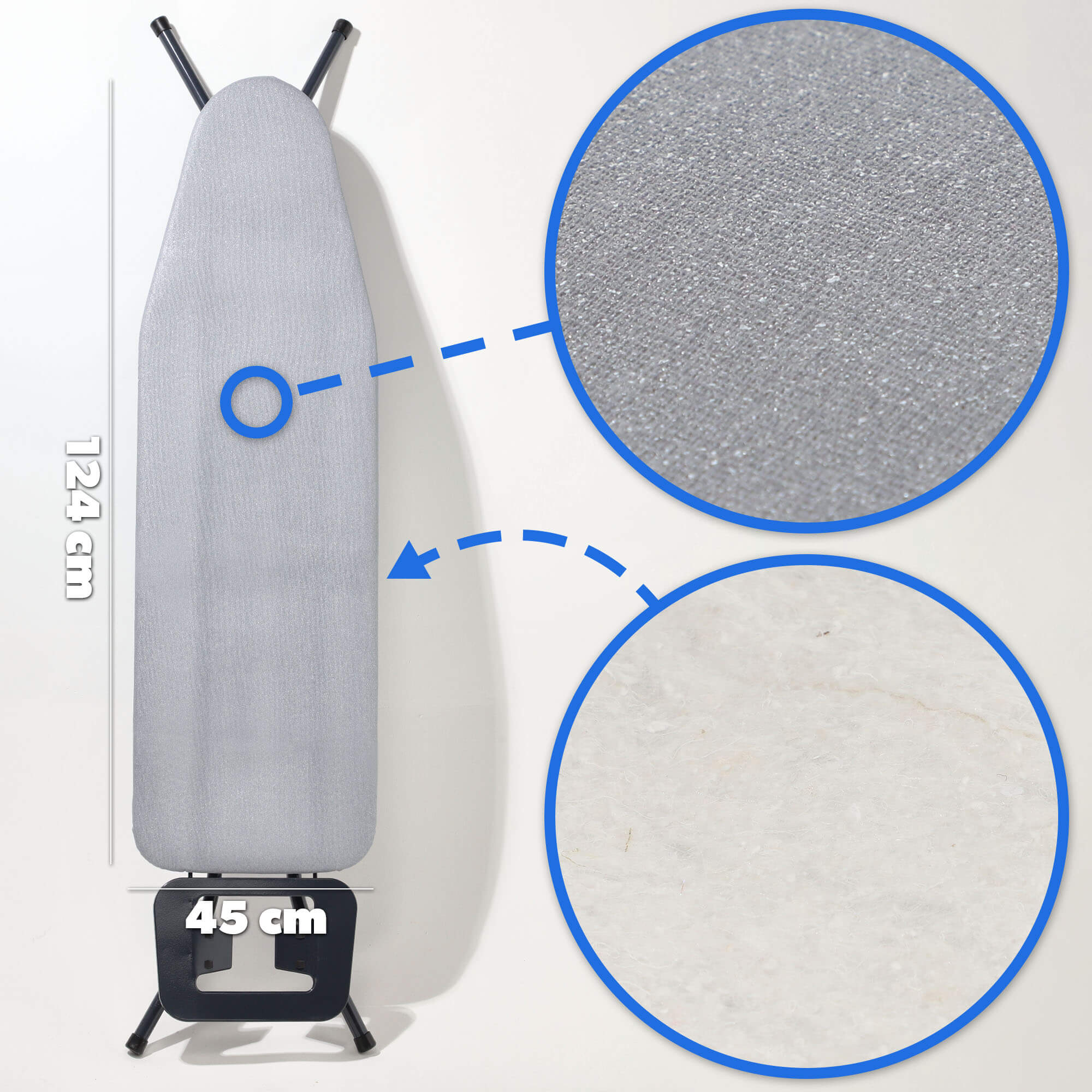 Pokrowiec na deskę metalizowany Bagn 126 x 45 cm