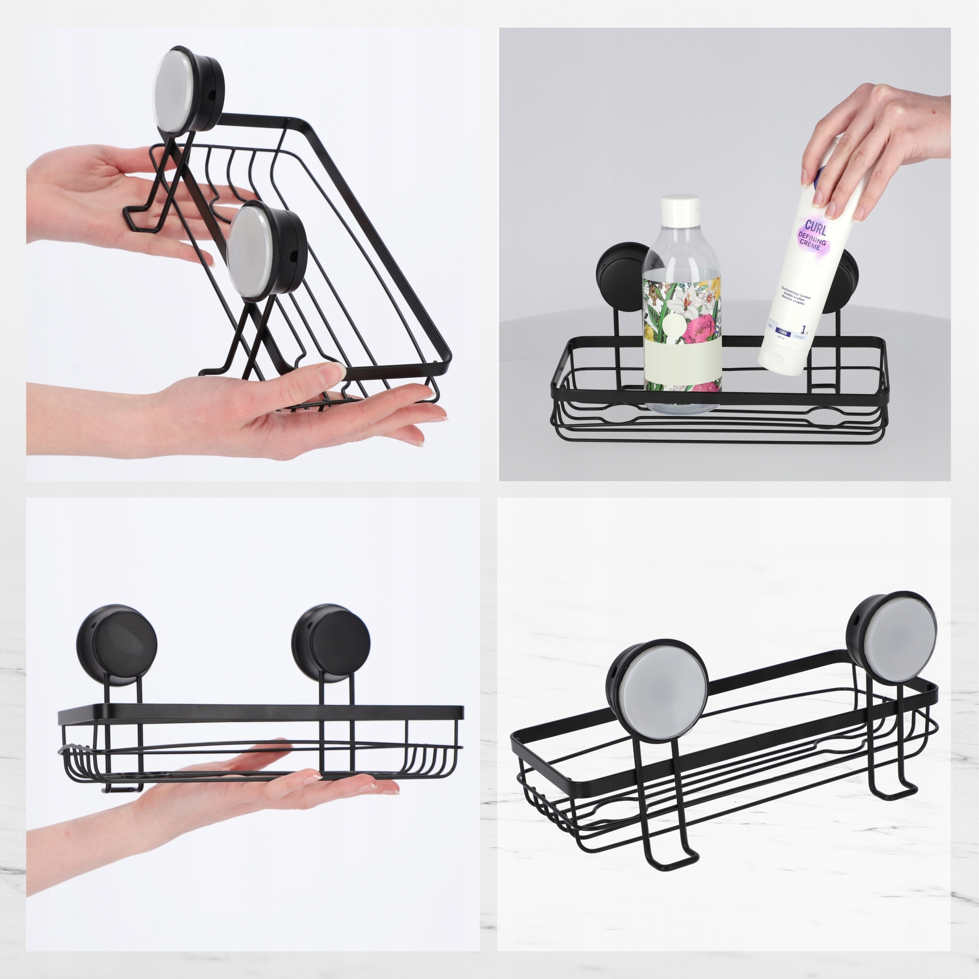 Zestaw łazienkowy półka łazienkowa + uchwyt na papier + haczyk