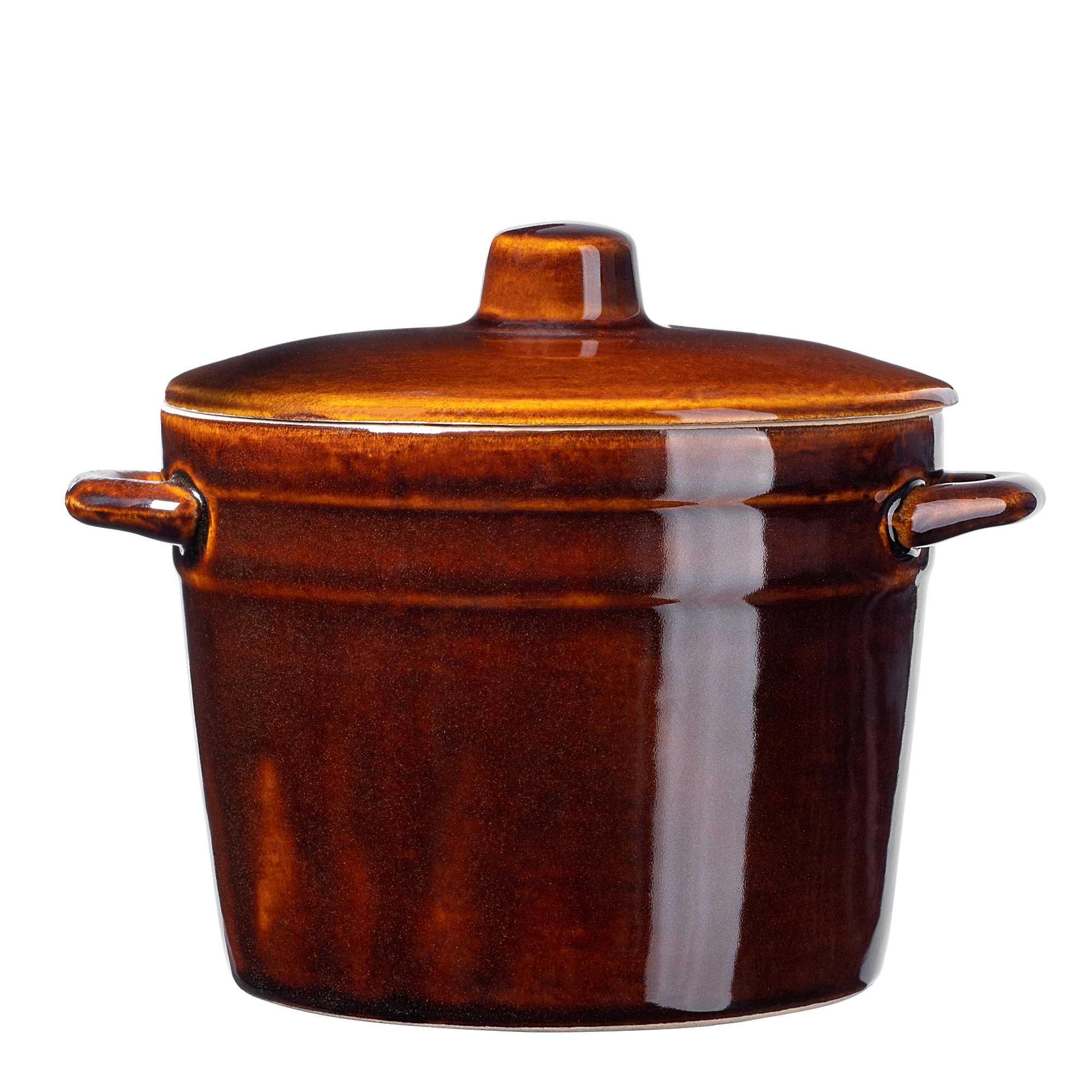 Garnek kamionkowy Athena 1L, 14cm z pokrywką
