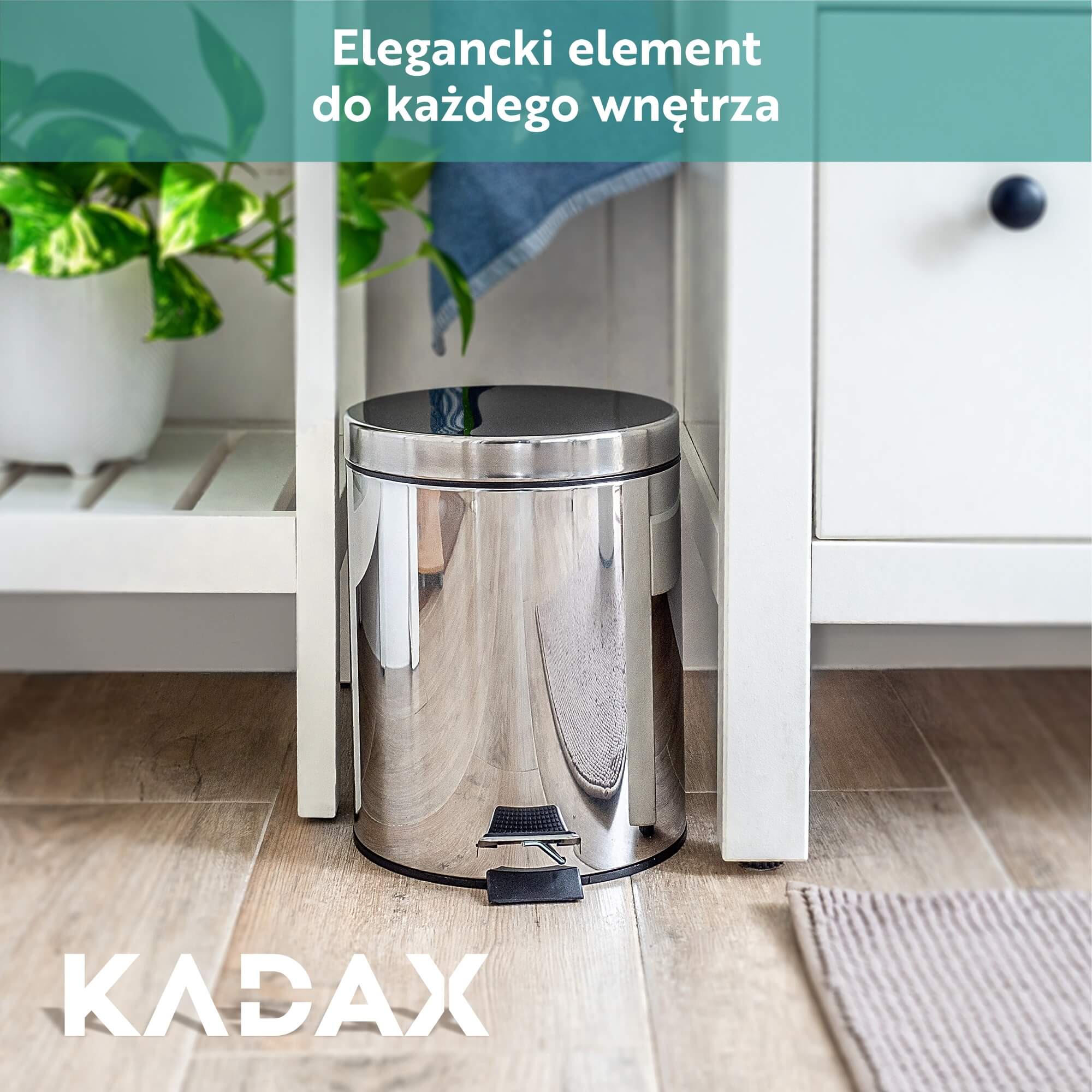 Stalowy kosz na śmieci otwierany na pedał 5L