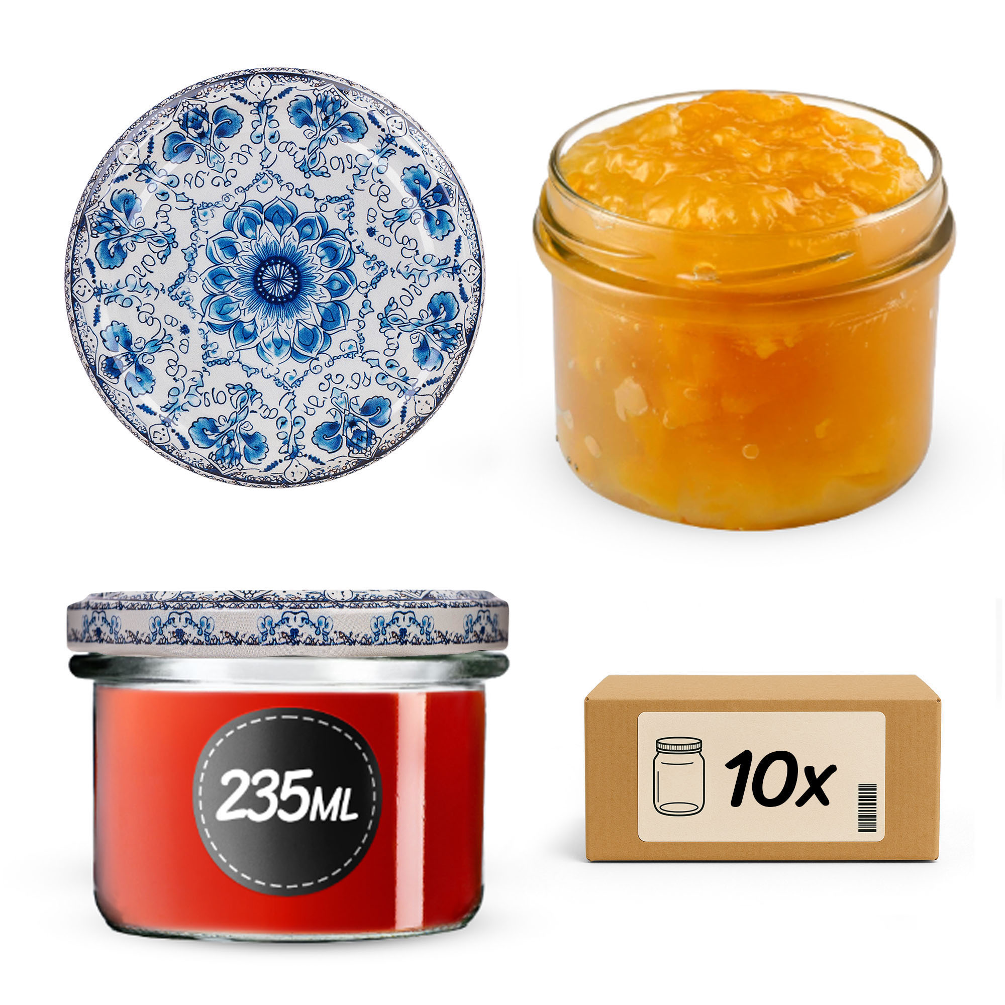 Słoiki na przetwory Tartu 235ml fi82mm 10szt + wieczko Ceramics 2