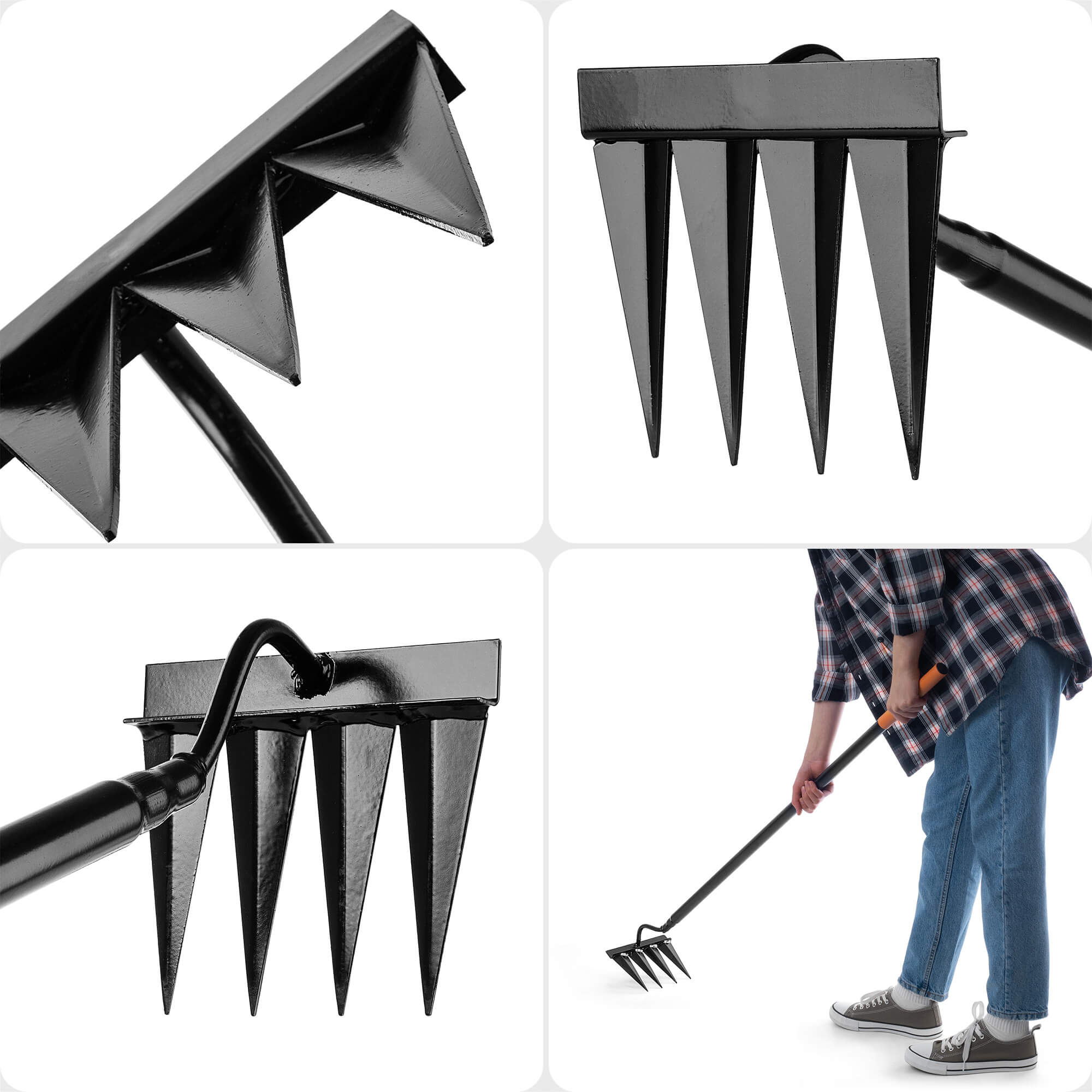 Motyczka do pielenia Fontelo 4-zębna z trzonkiem metalowym