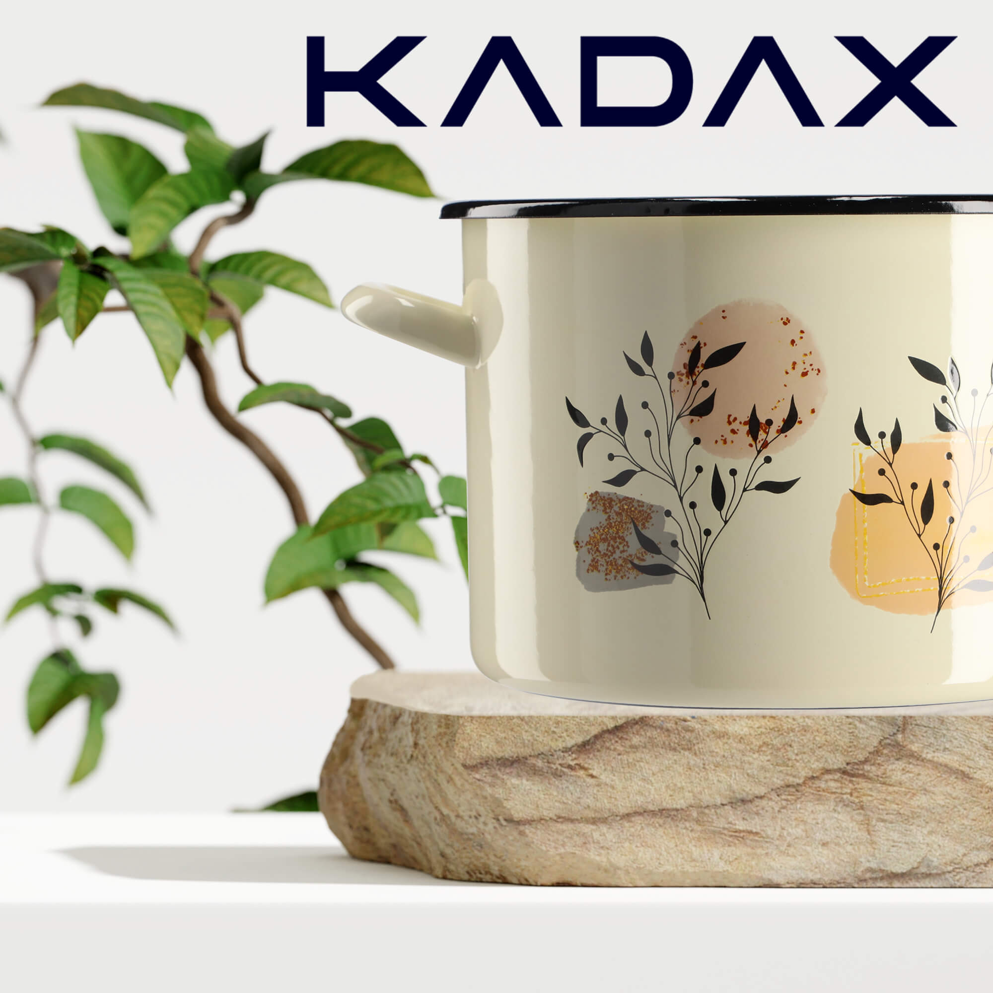 Garnek Emaliowany Luca 7L, liście