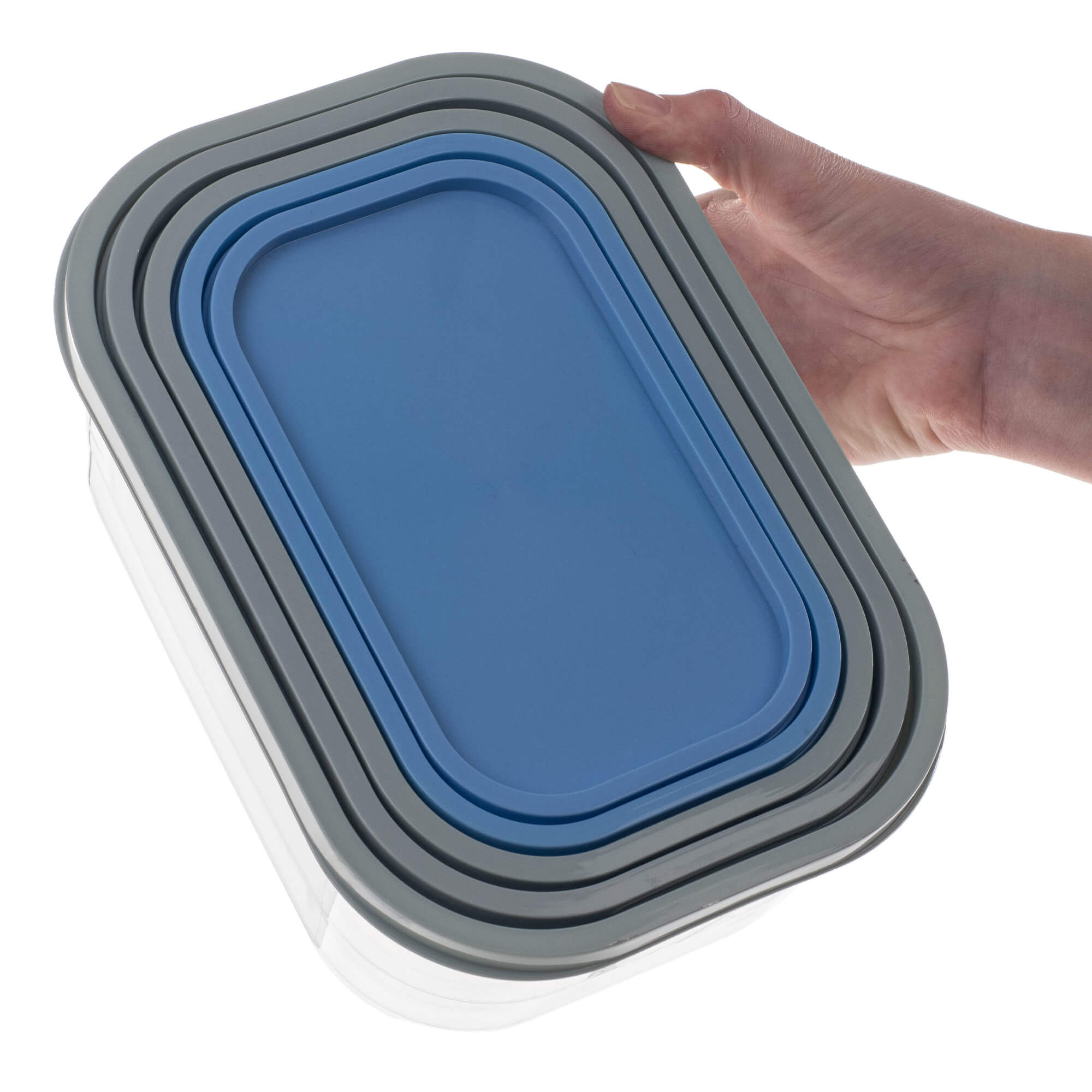 Pojemniki na żywność Reus kwadratowe 5szt, niebieskie