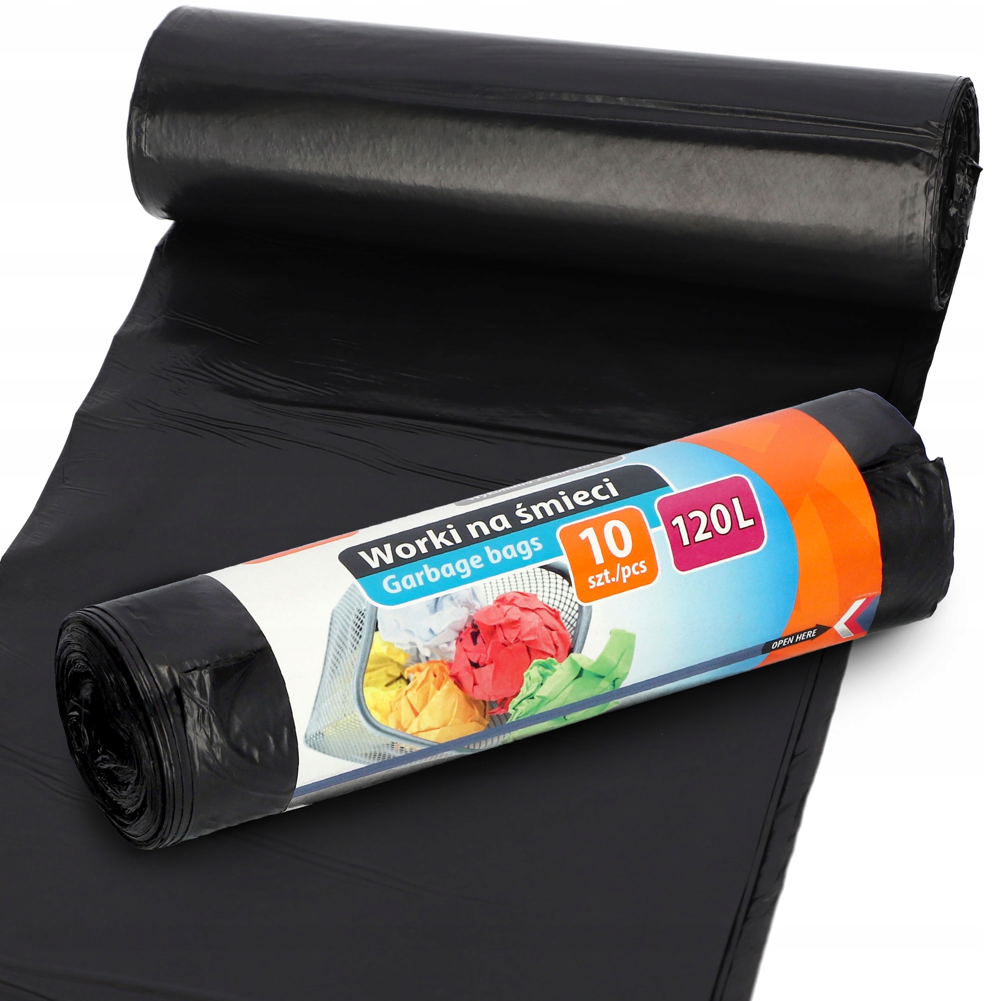 Worki na śmieci Ravi HDPE czarne 120L, 20 szt.