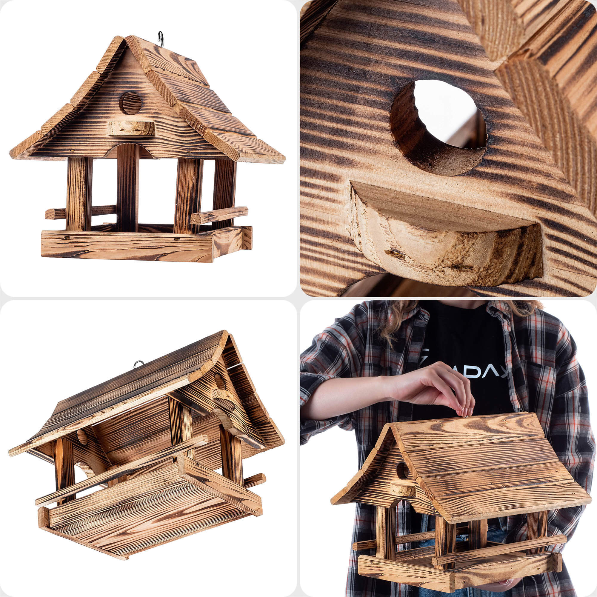 Karmnik dla ptaków Arbis domek 30 x 25 cm opalany