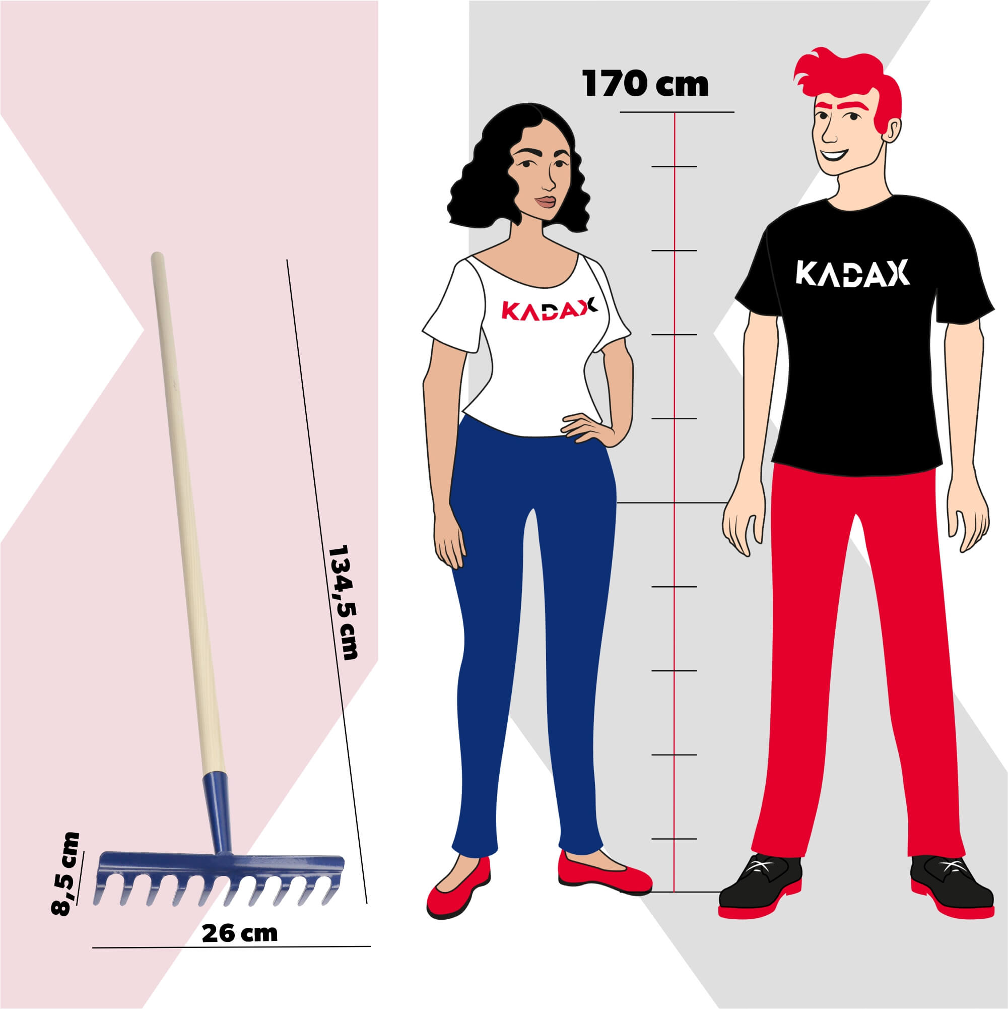 Grabie metalowe Vinci 26 x 134 cm, niebieskie