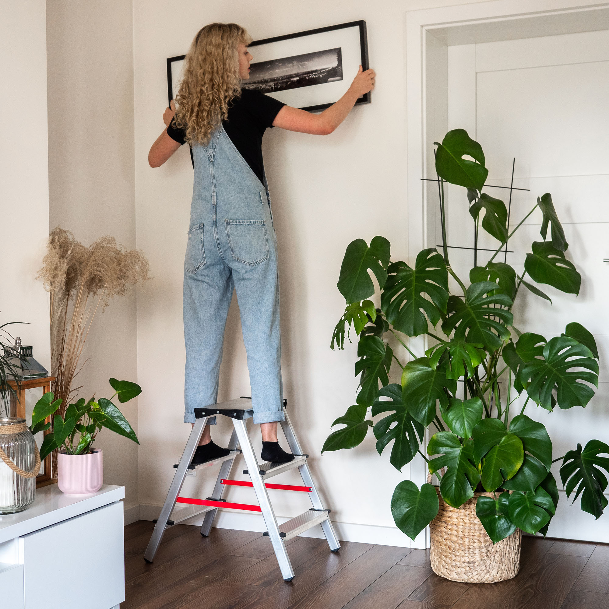 Drabina aluminiowa dwustronna Telti 3 stopnie