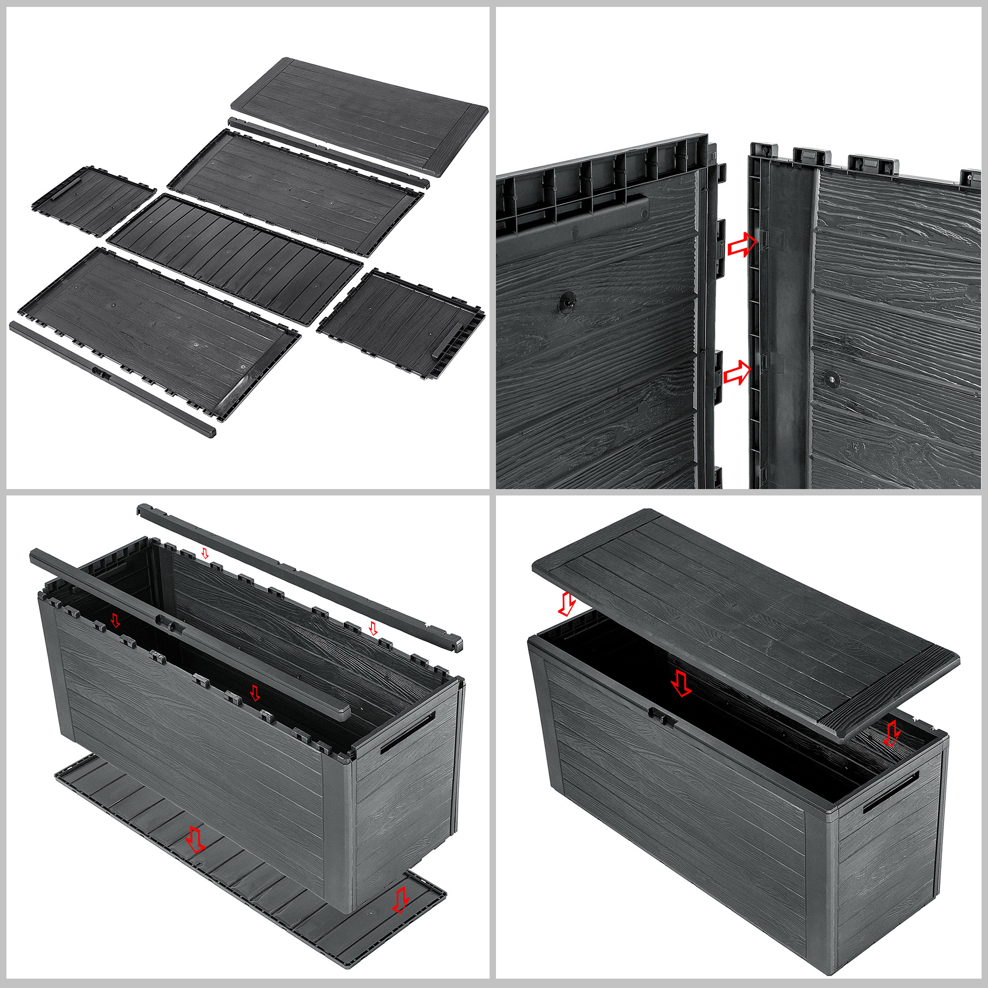 Skrzynia ogrodowa Grewena 280L, antracyt