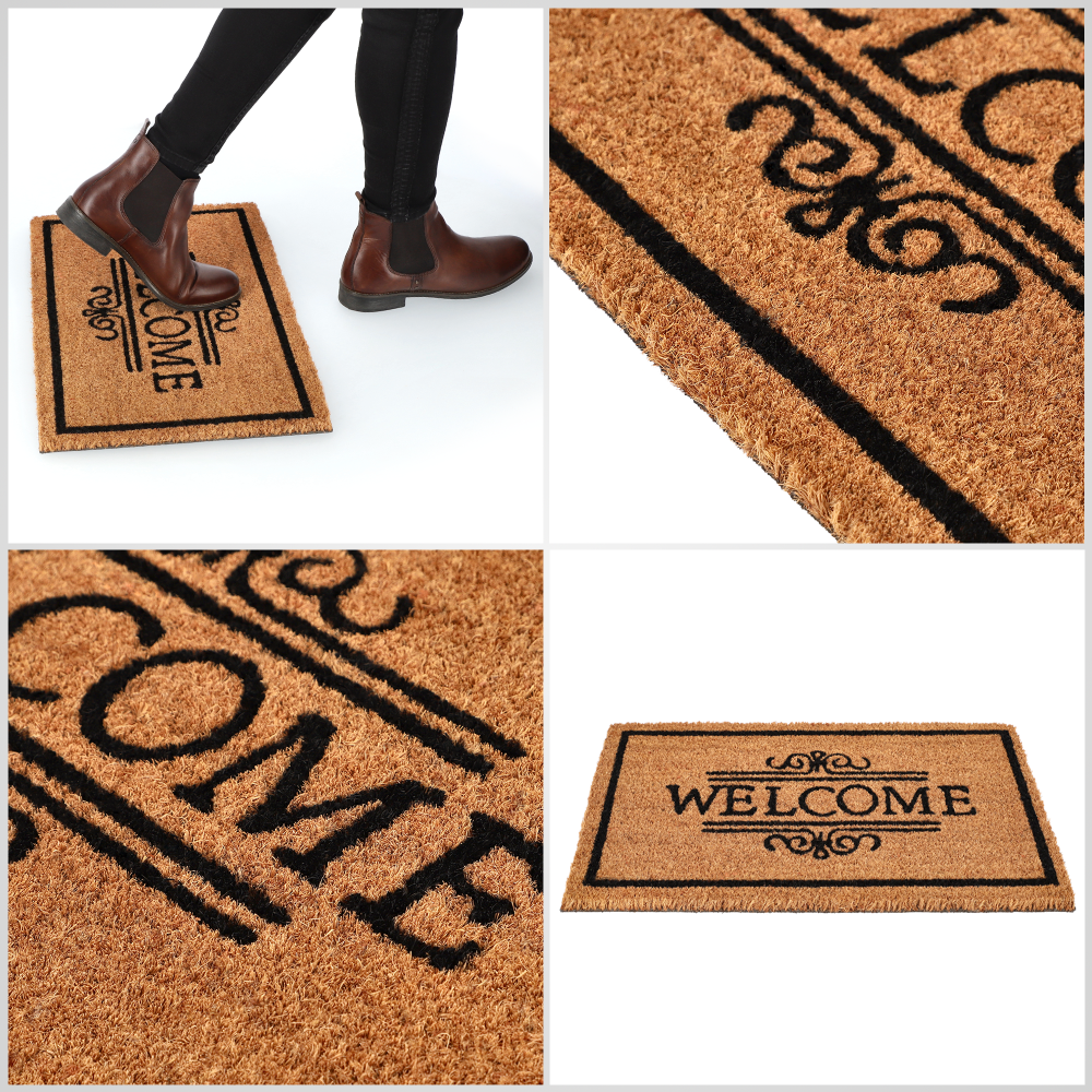 Wycieraczka pod drzwi „Welcome" 55 x 33 cm, brązowa
