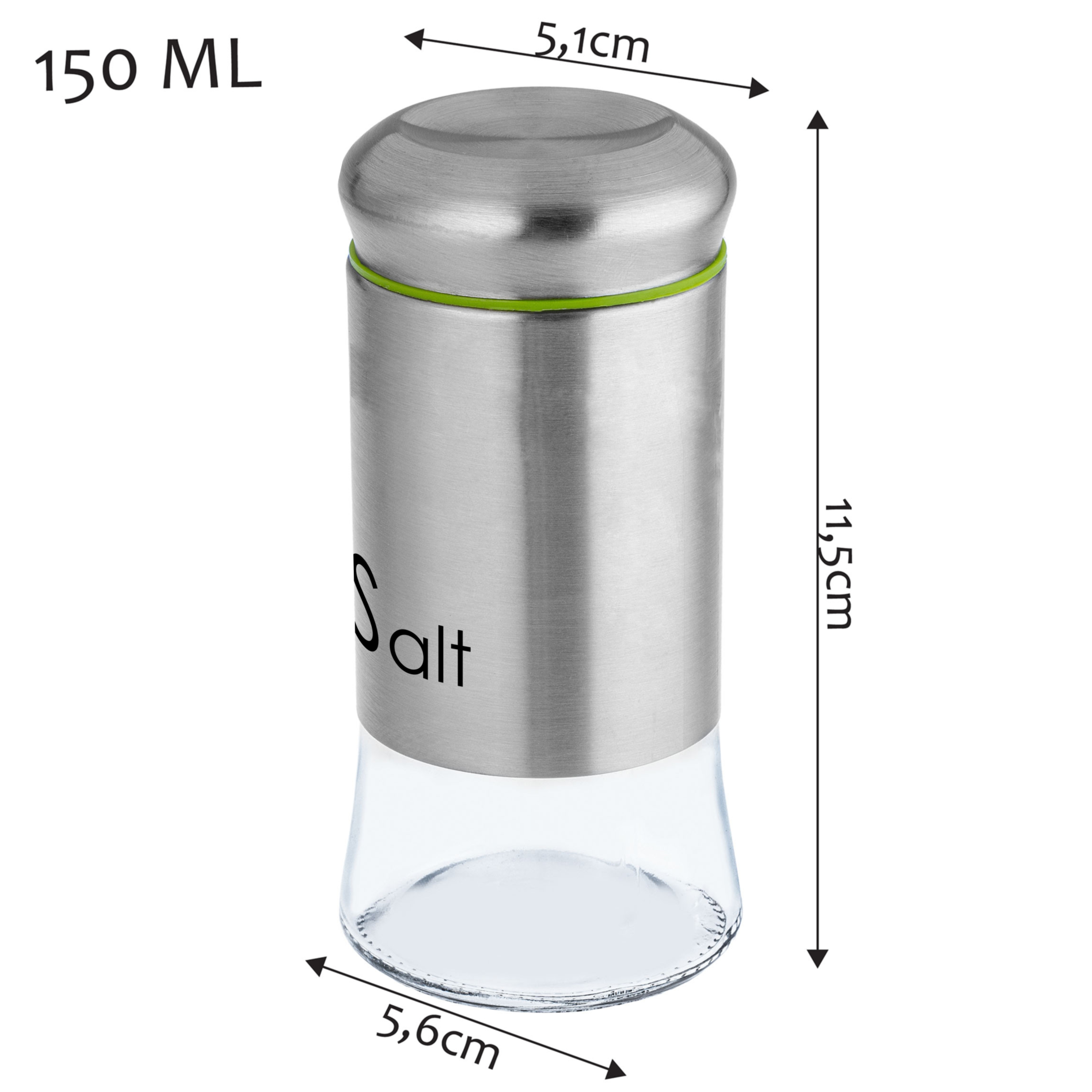 Przyprawniki na sól i pieprz srebrne Agnone 150 ml 2 szt.