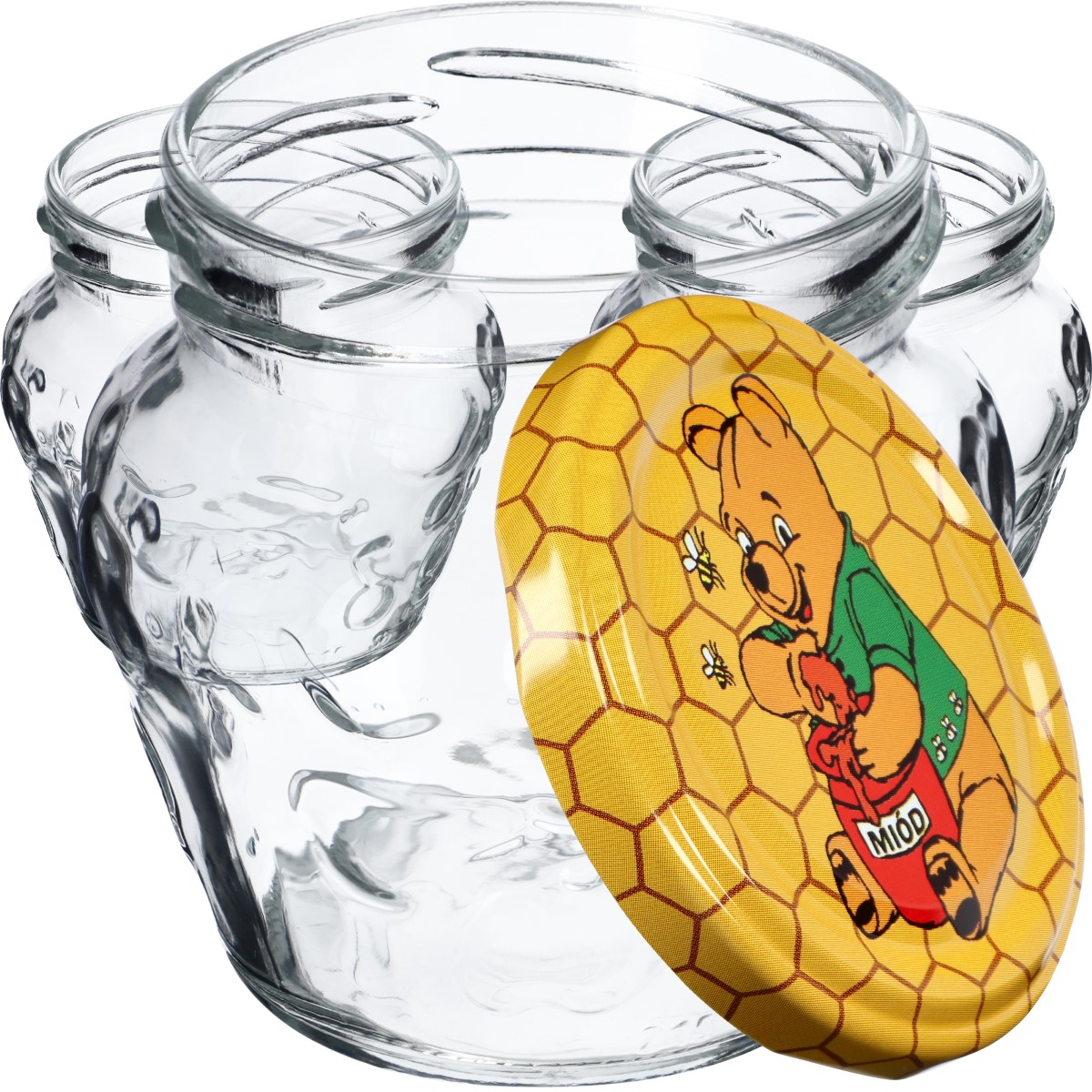 Słoiki Kemi 200ml 50szt 66mm + wieczka "Miód"