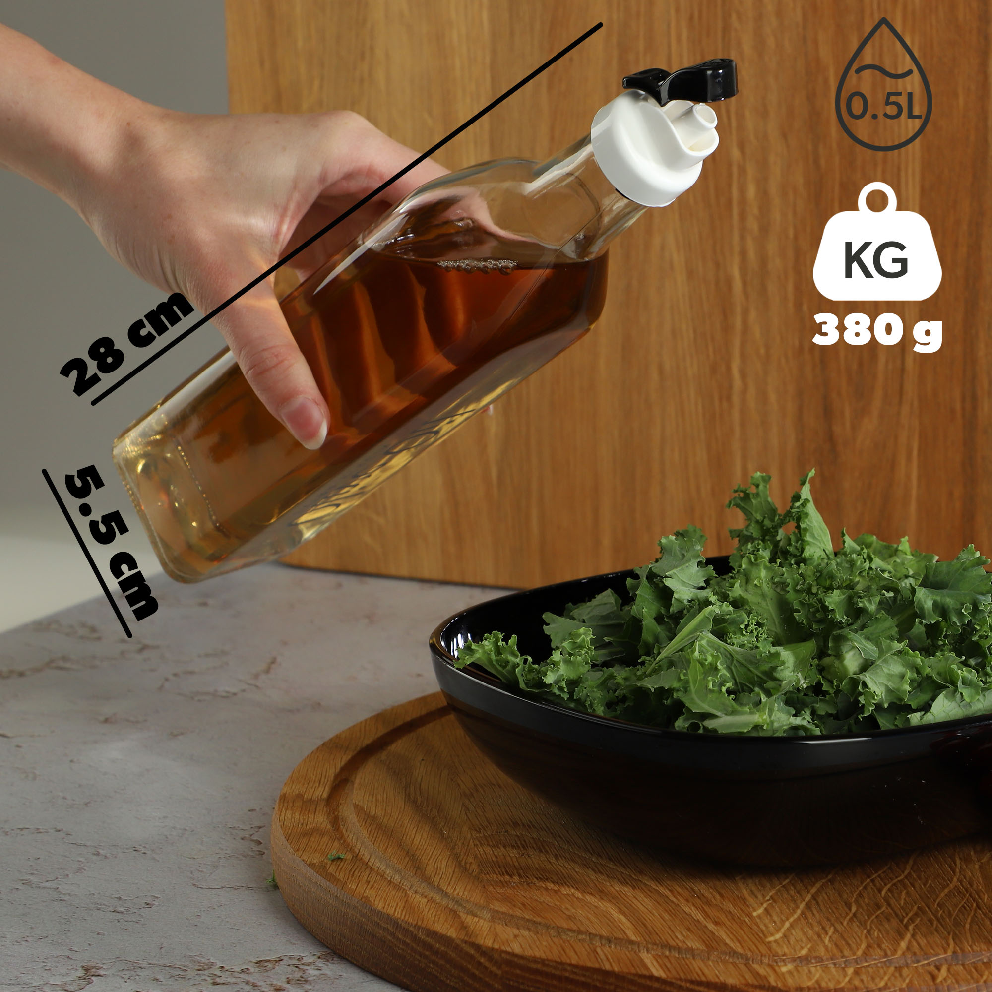 Butelka na oliwę Setri 0,5L dekorowana 1szt.