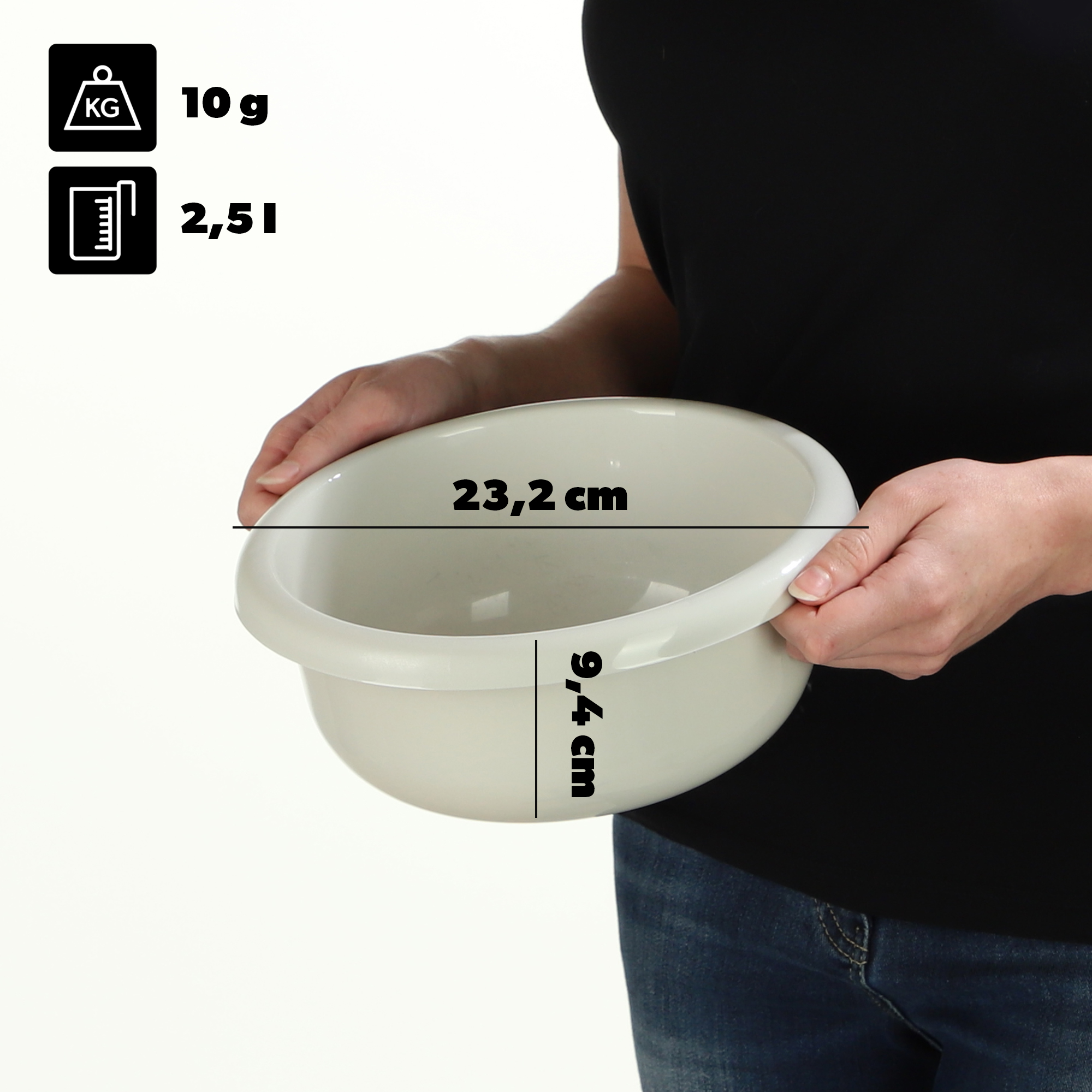 Miska łazienkowa z uszami Lari 2.5L biała