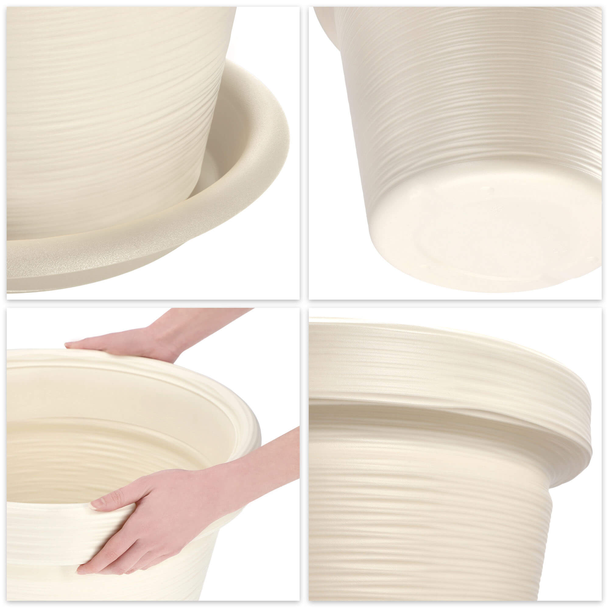 Donica z podstawką Cieza 55 cm, kremowa