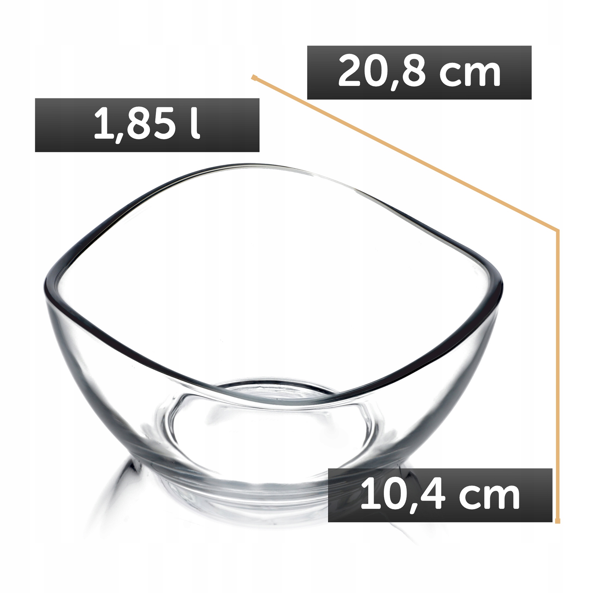Salaterki szklane 17 + 20 cm, 2 szt.