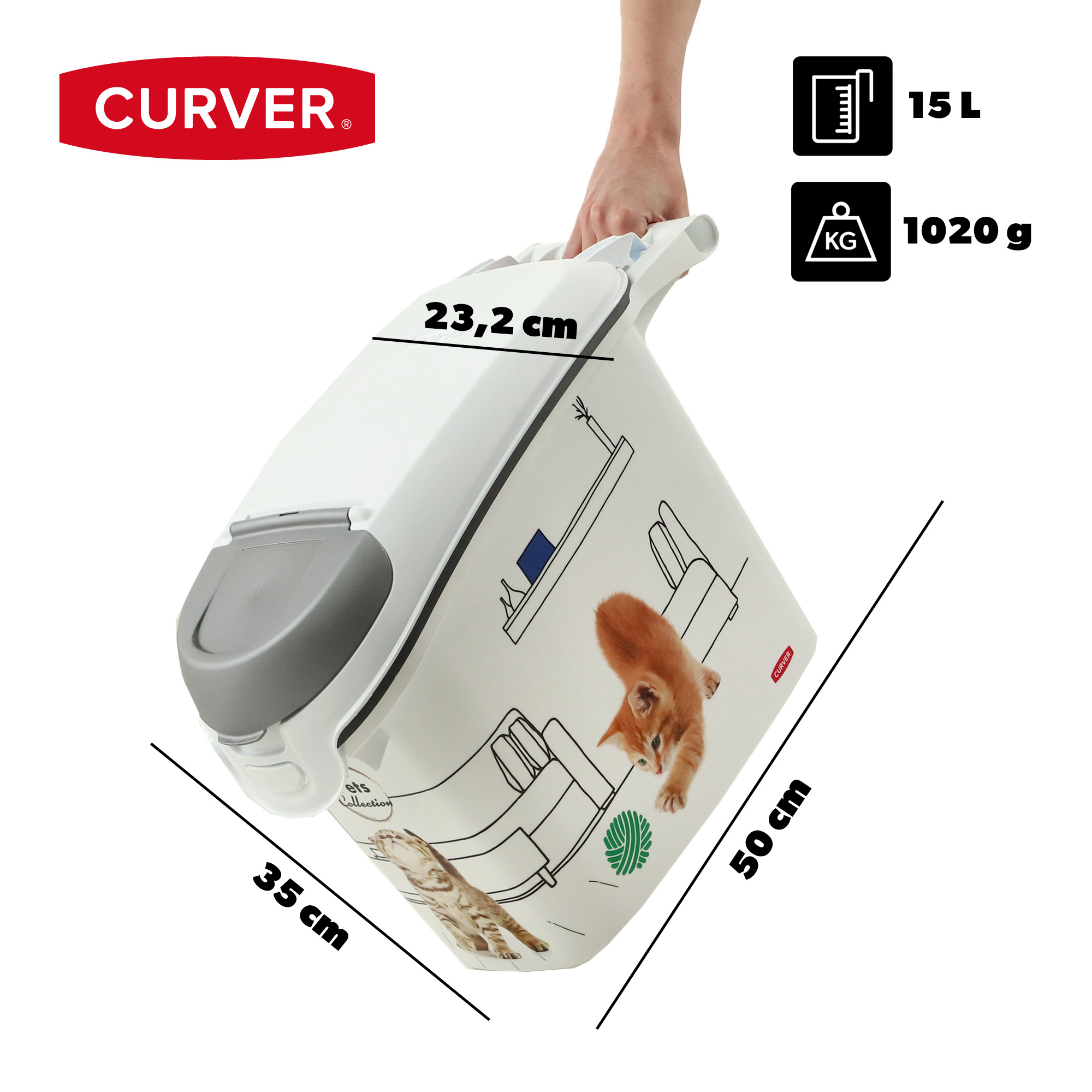 Pojemnik na karmę dla kota Curver Pet Life 15L