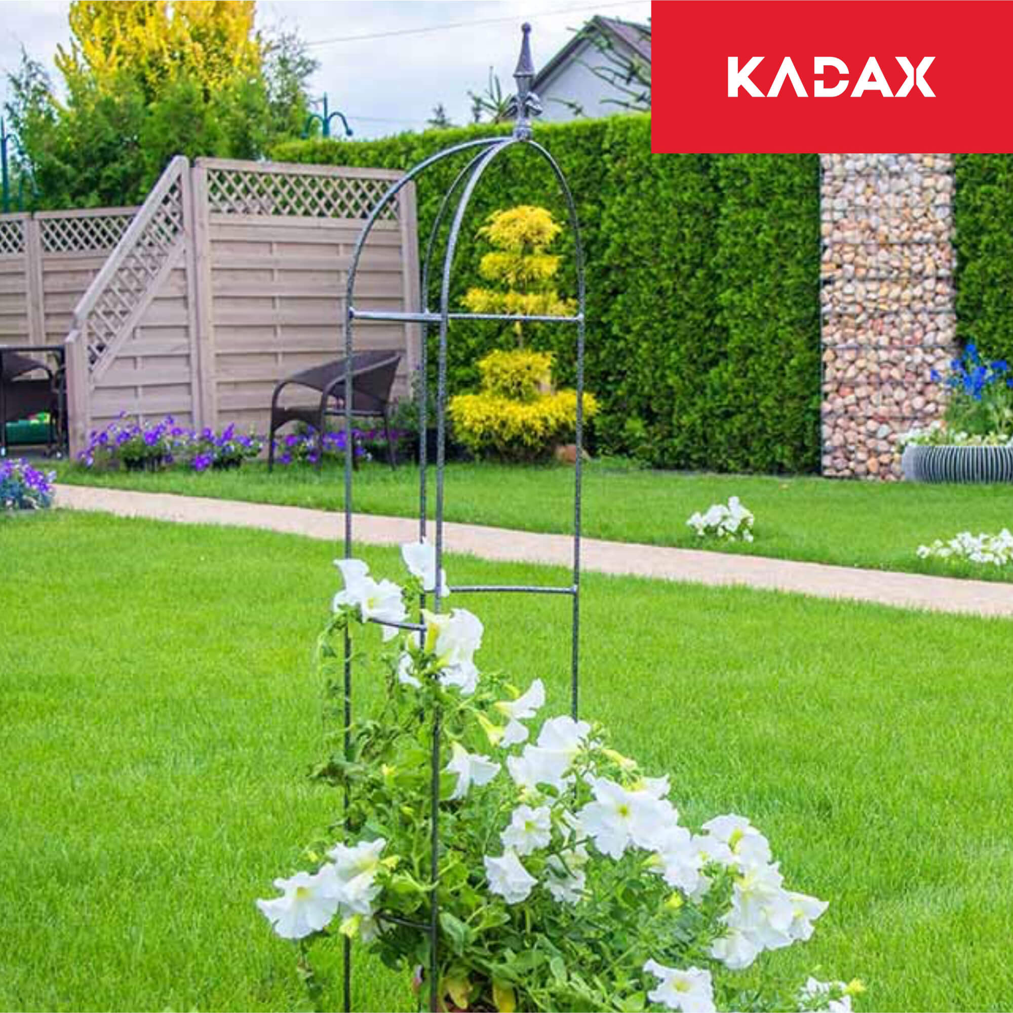 Obelisk ogrodowy na kwiaty metalowy 35 x 120 cm