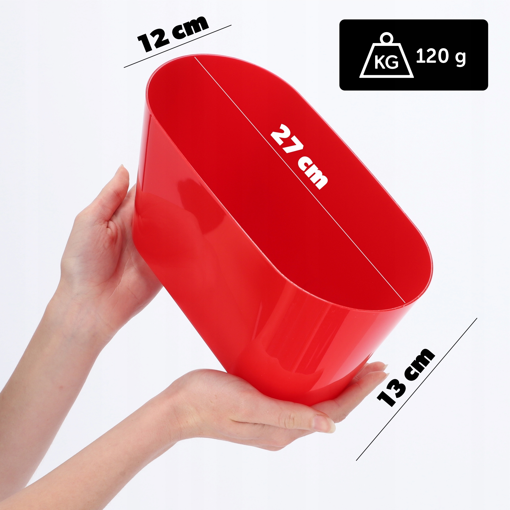 Doniczka na kwiaty owalna Pareti 27 cm, czerwona