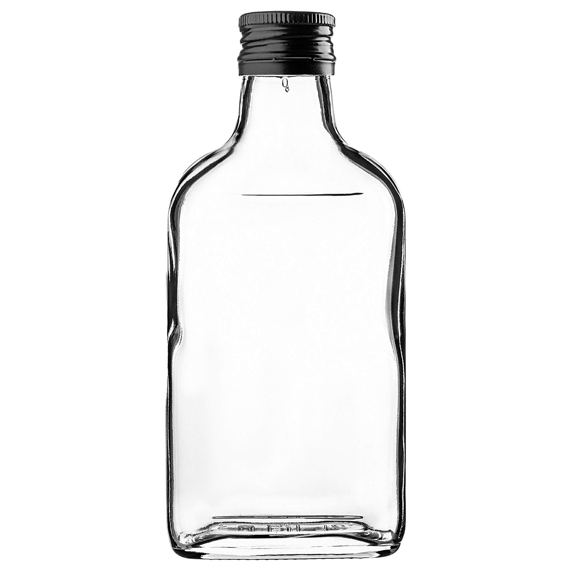 Butelka piersiówka Viane 200ml z czarną zakrętką 5 szt.