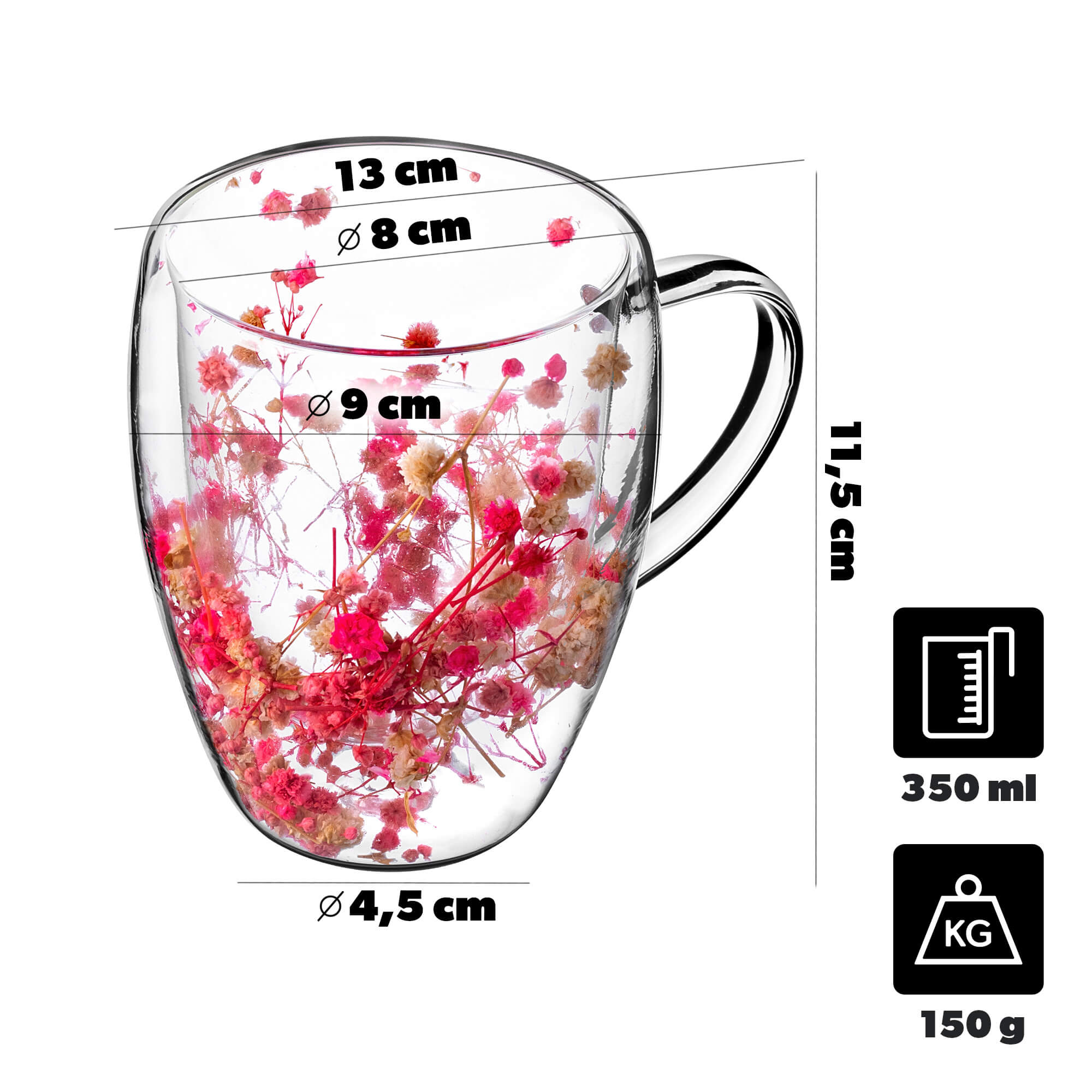 Kubek termiczny z kwiatowym motywem Riga 350ml różowy 1 szt.