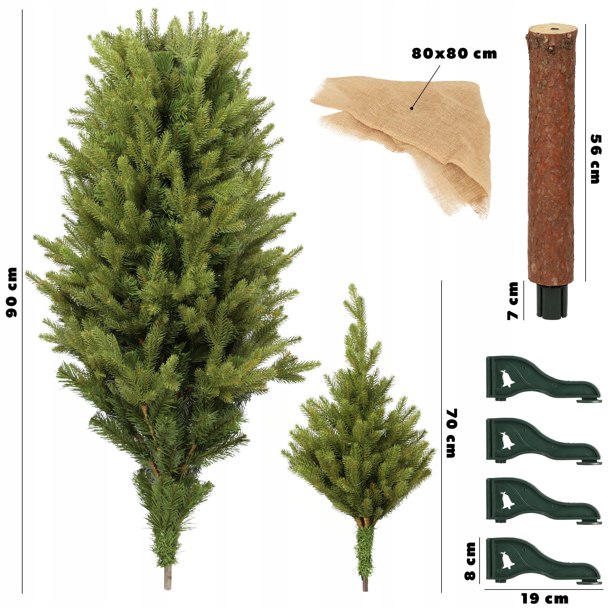 Choinka na pniu 220 cm Pinet sztuczna świerk